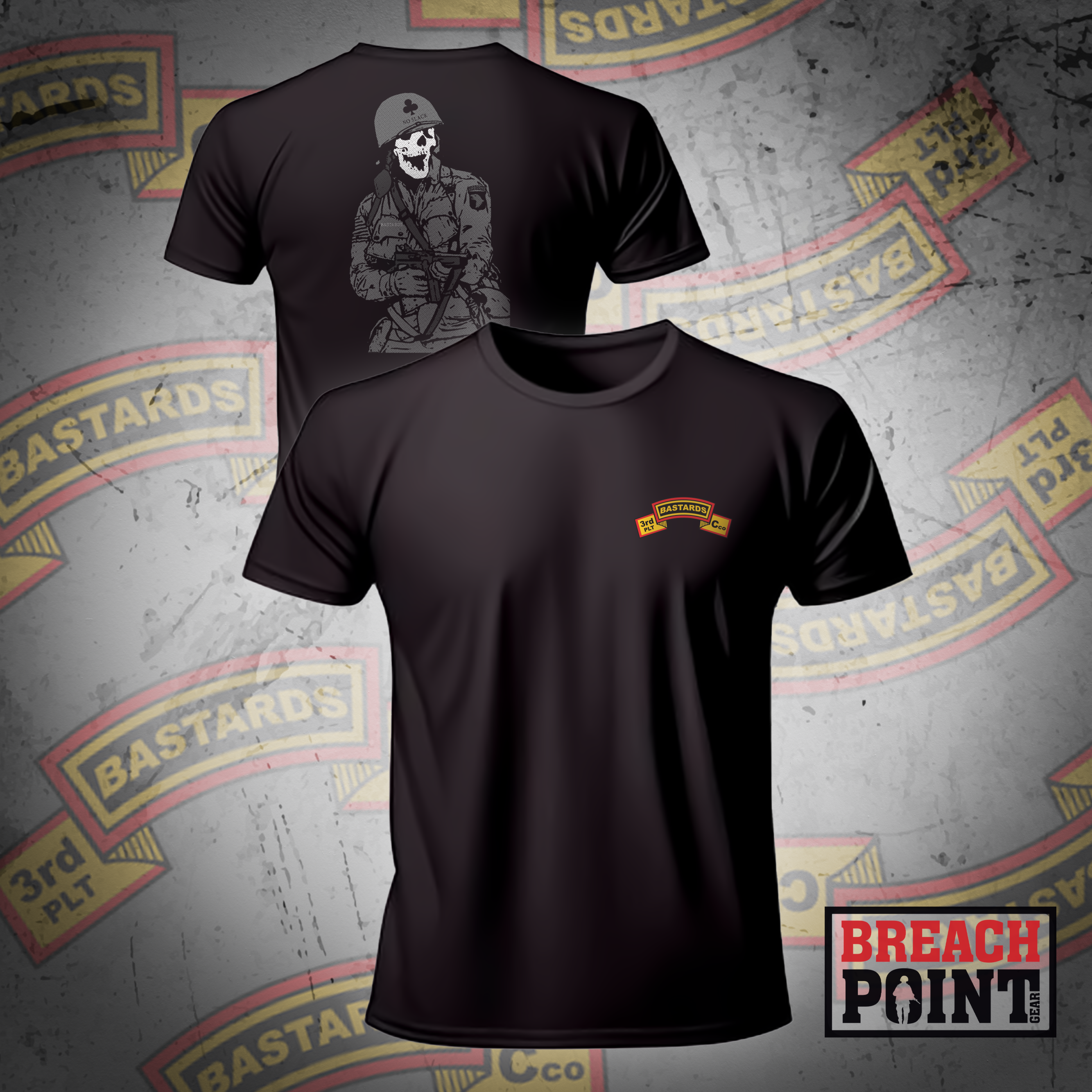 "BASTARDS" 3/C/2-327th Infantry Regiment - T-Shirt 2