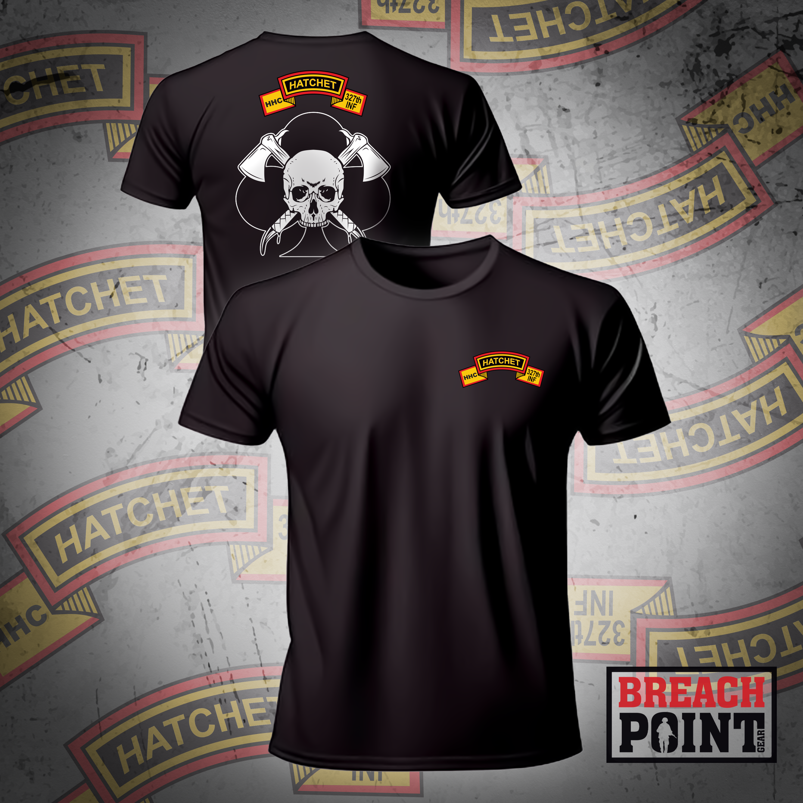 "HATCHET" HHC, 2-327th Infantry Regiment - T-Shirt (1)