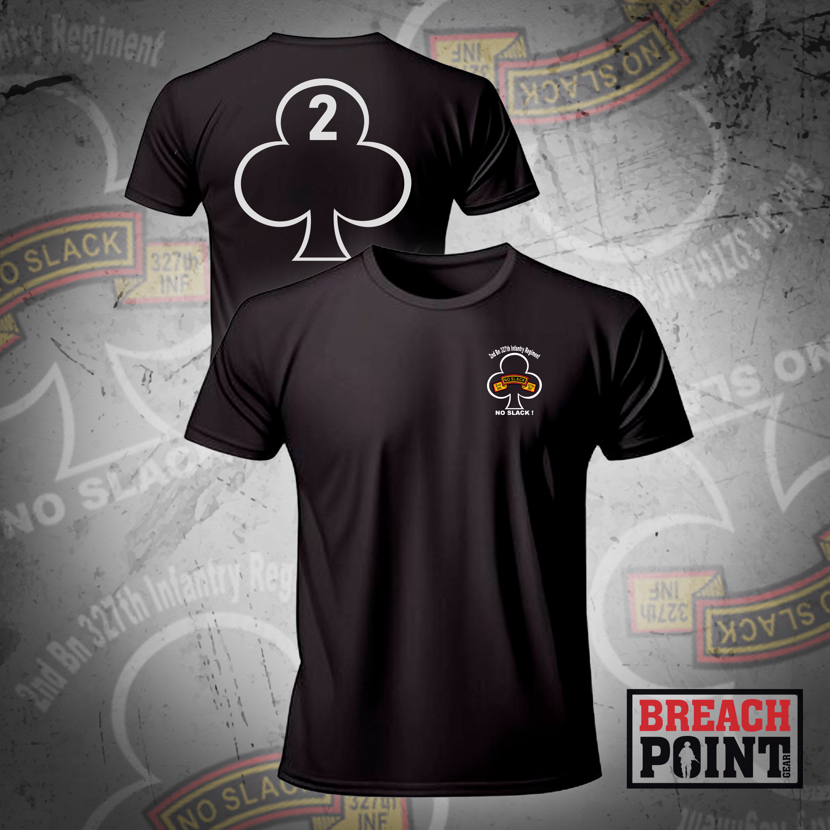 "NO SLACK" 2-327th Infantry Regiment - T-Shirt (1)