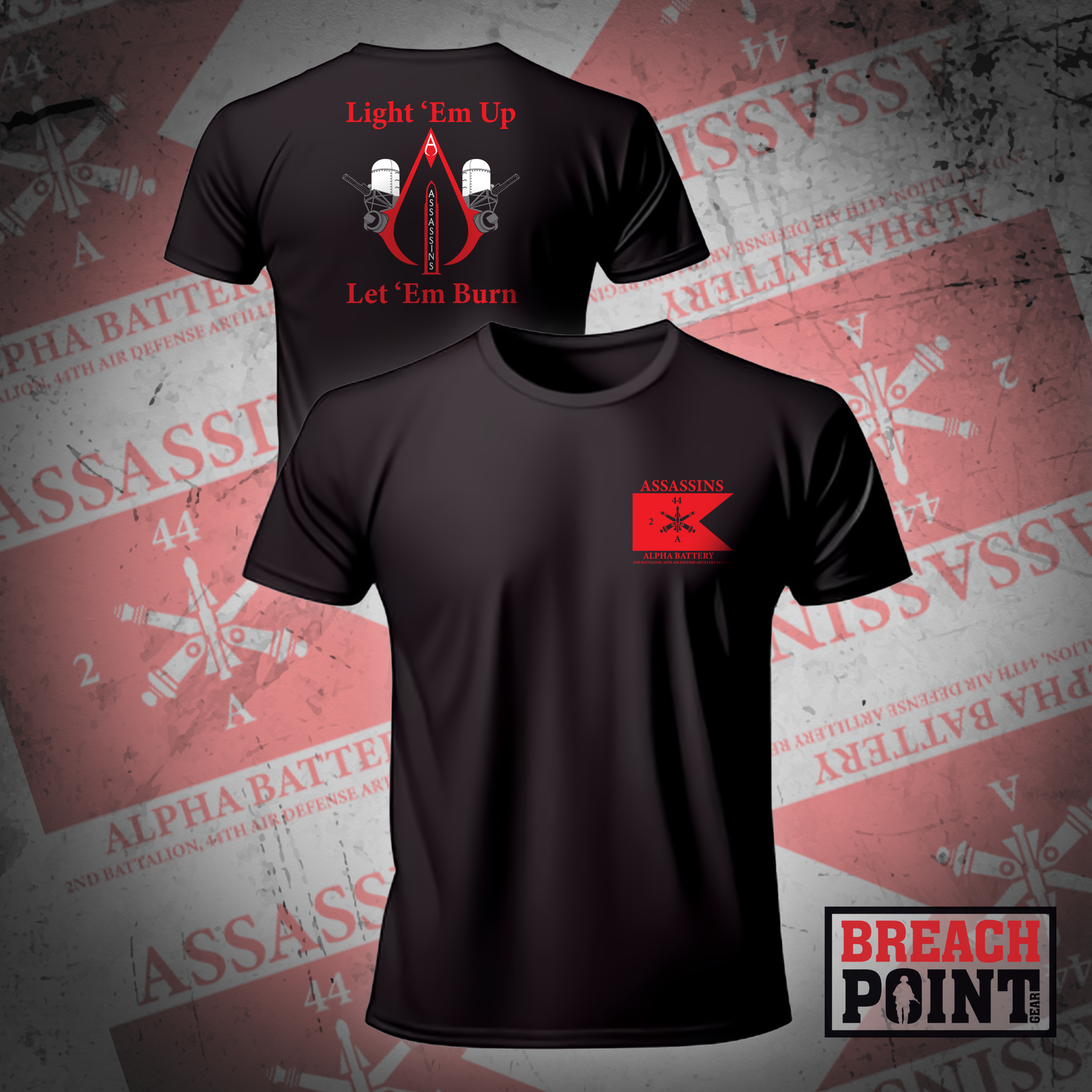 "ASSASSINS" A/2-44th Air Defense Artillery Regiment - T-Shirt