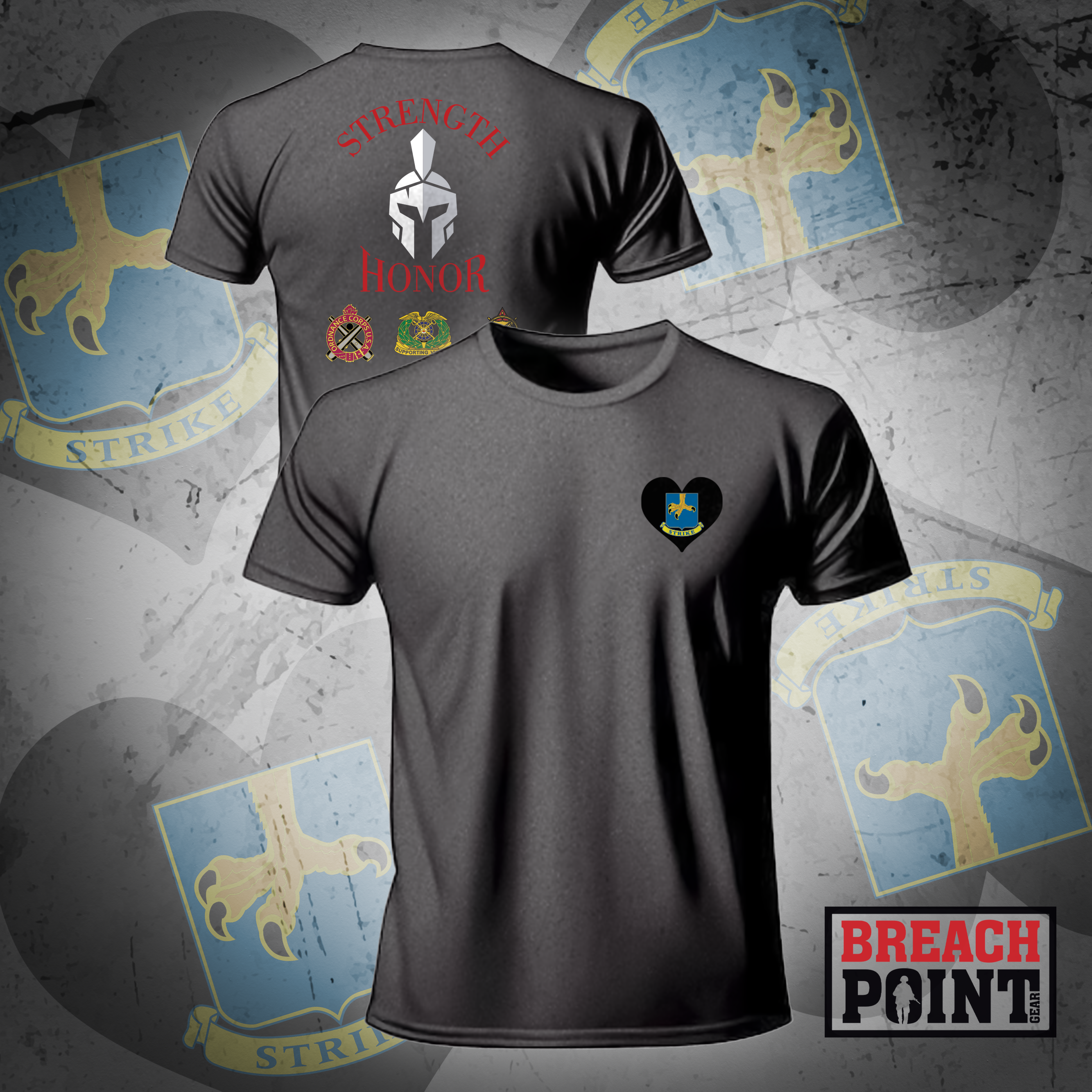 "STRENGTH & HONOR" A/526th Light Support Battalion - T-Shirt