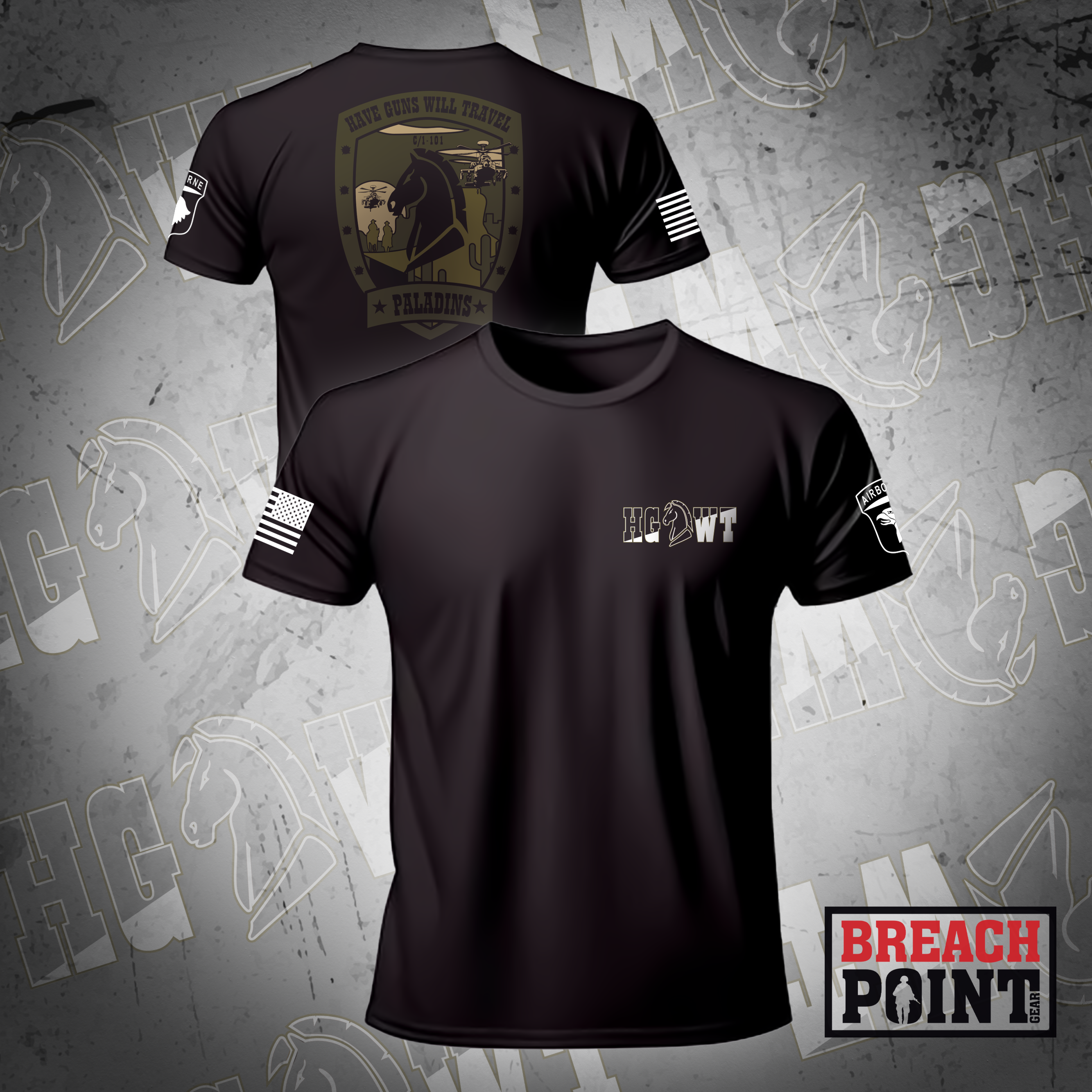 "PALADINS" C/1-101 Combat Aviation Brigade - T-Shirt