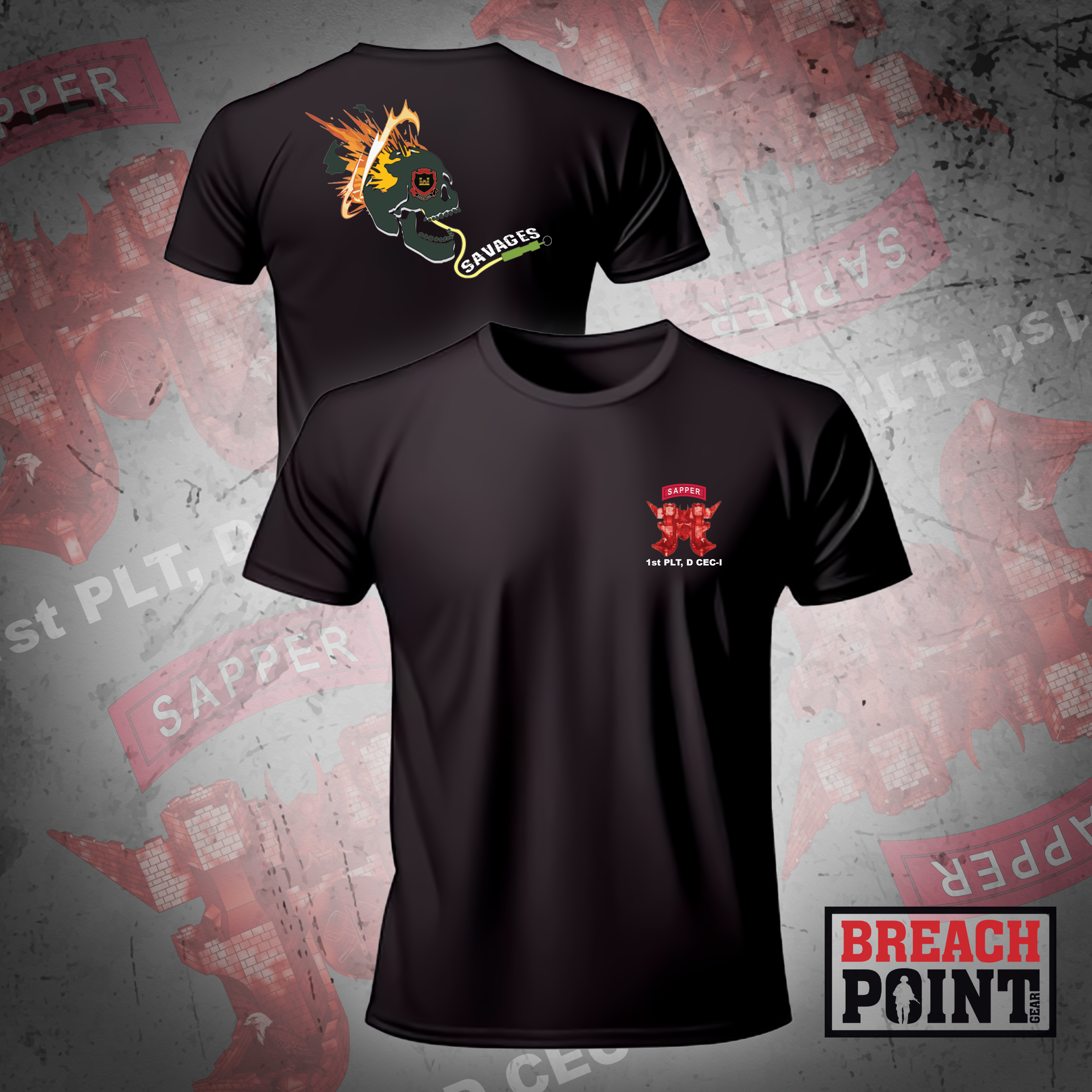 "SAVAGES" 1/D CEC-I/326th Division Engineer Battalion - T-Shirt