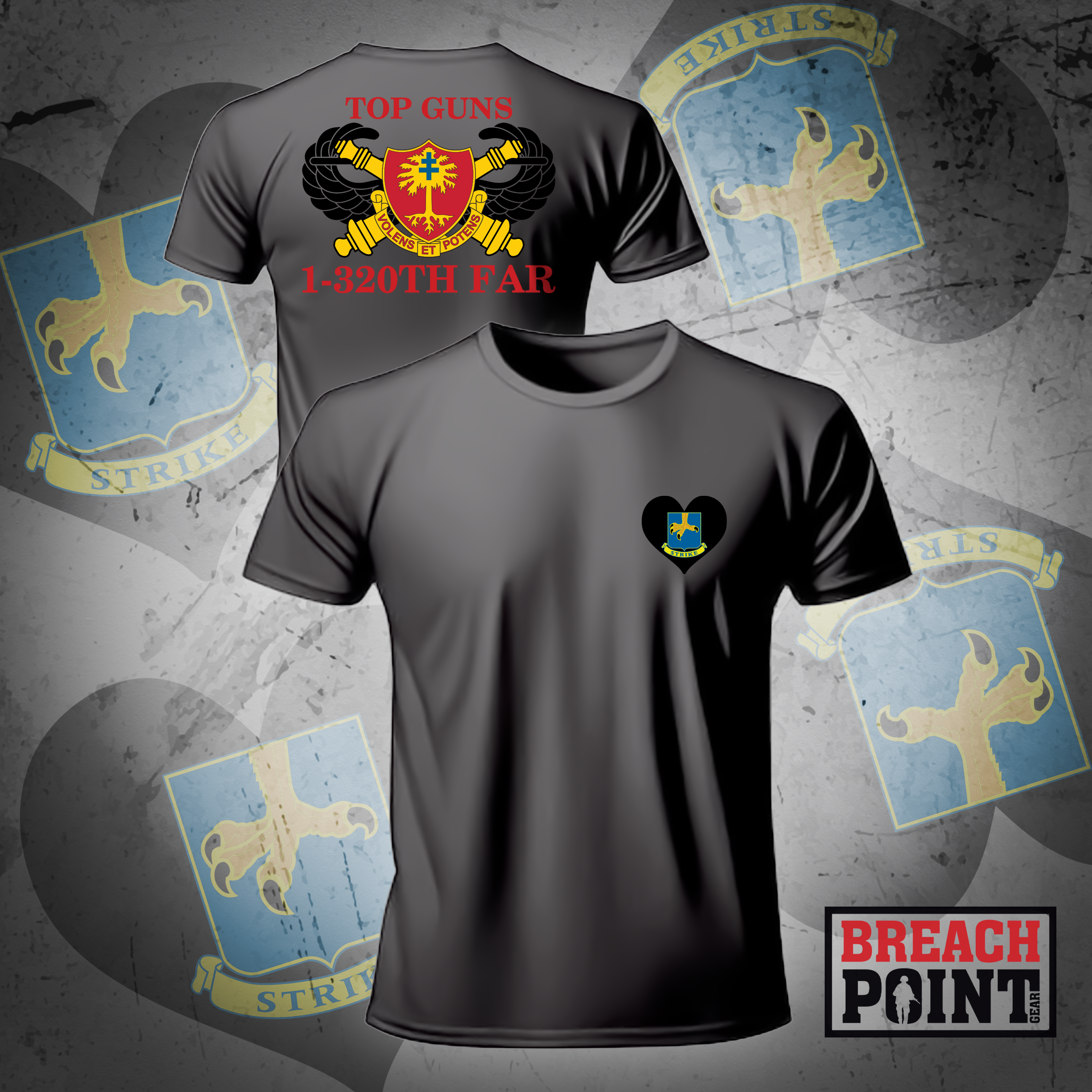 "TOP GUNS" 1-320th Field Artillery Regiment - Moisture Wicking