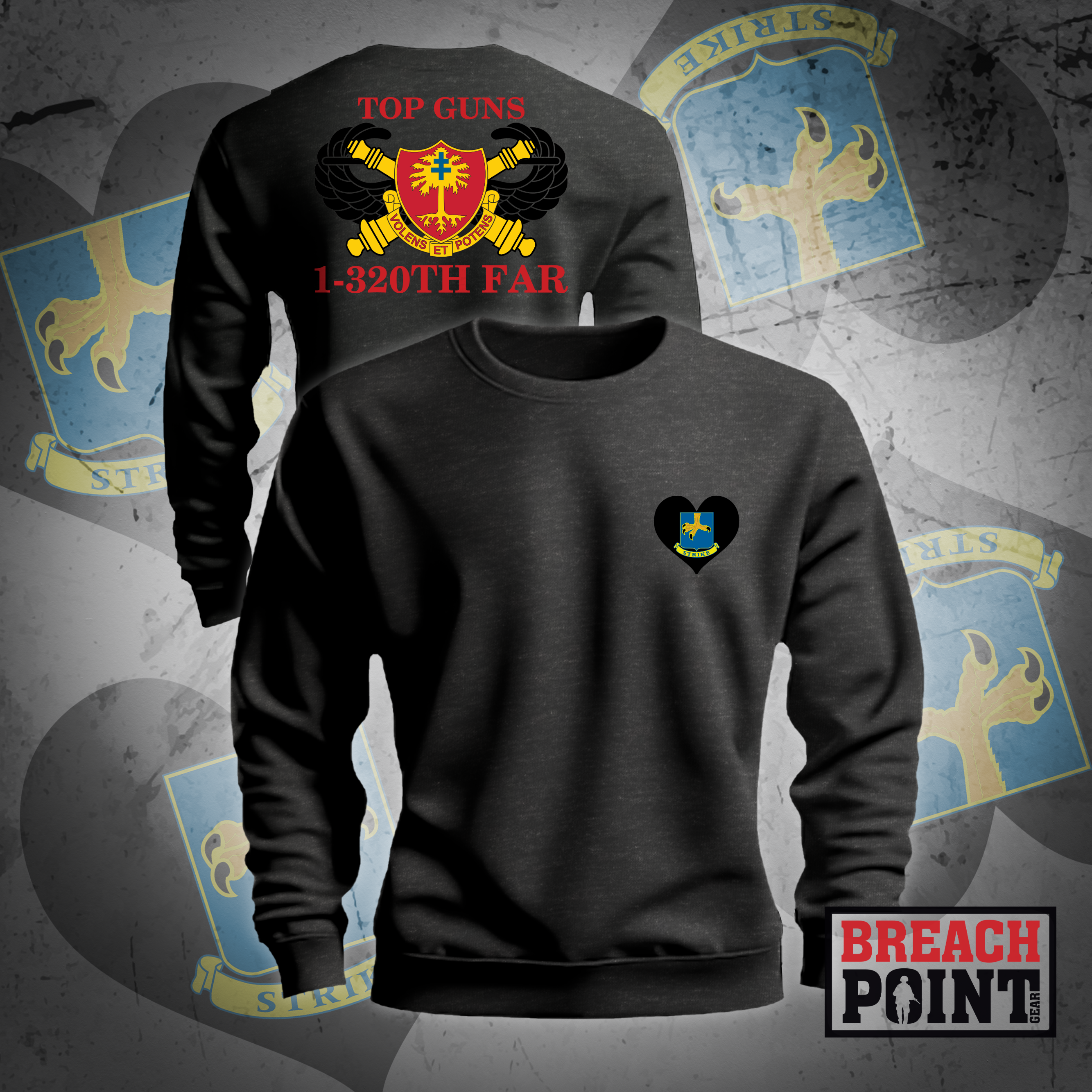 "TOP GUNS" 1-320th Field Artillery Regiment - Sweatshirt