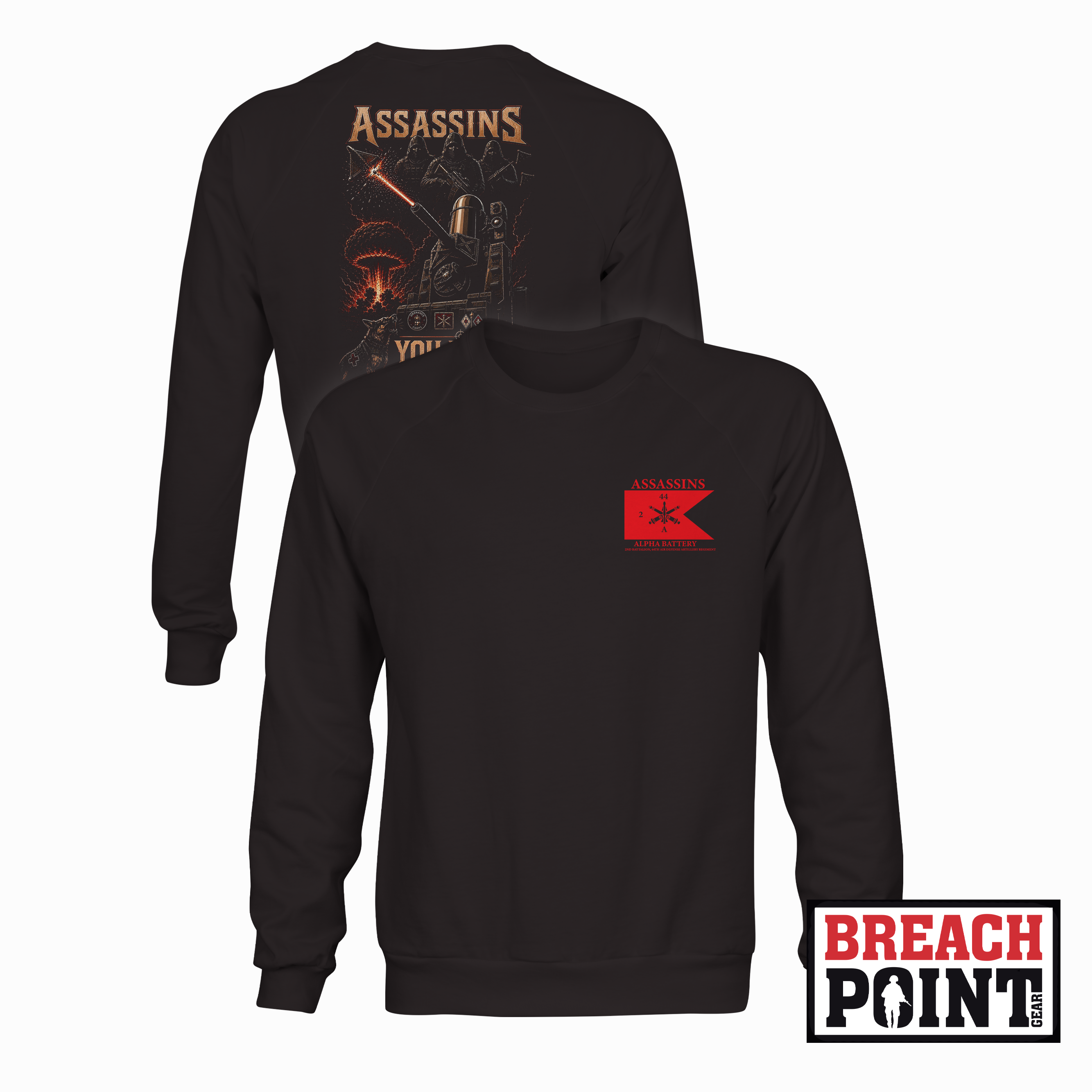 "ASSASSINS" A/2-44th Air Defense Artillery Regiment - Sweatshirt (B01-2)