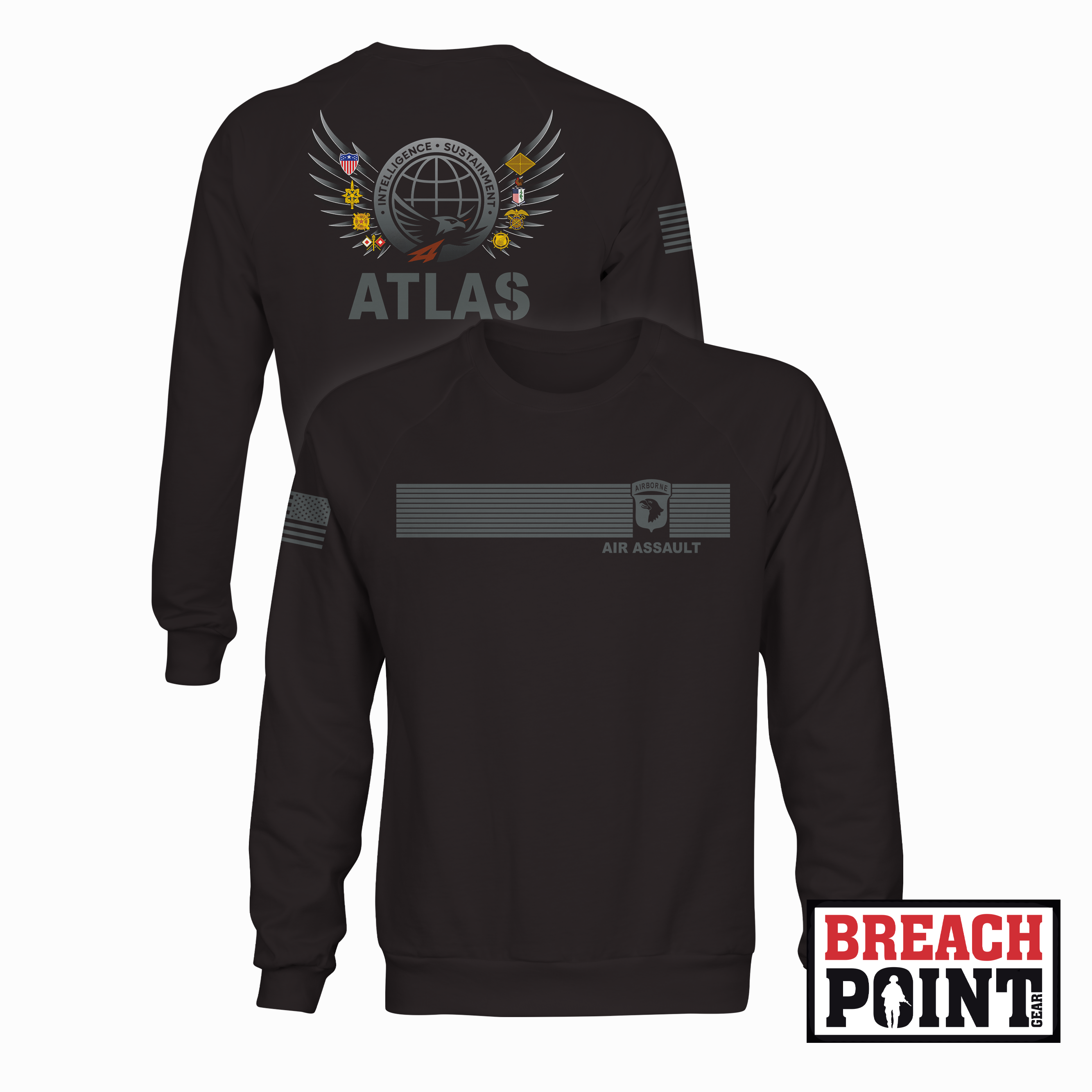 "ATLAS" I&S/Headquarters and Headquarters Battalion, 101st Airborne Division - Sweatshirt (B86-3)