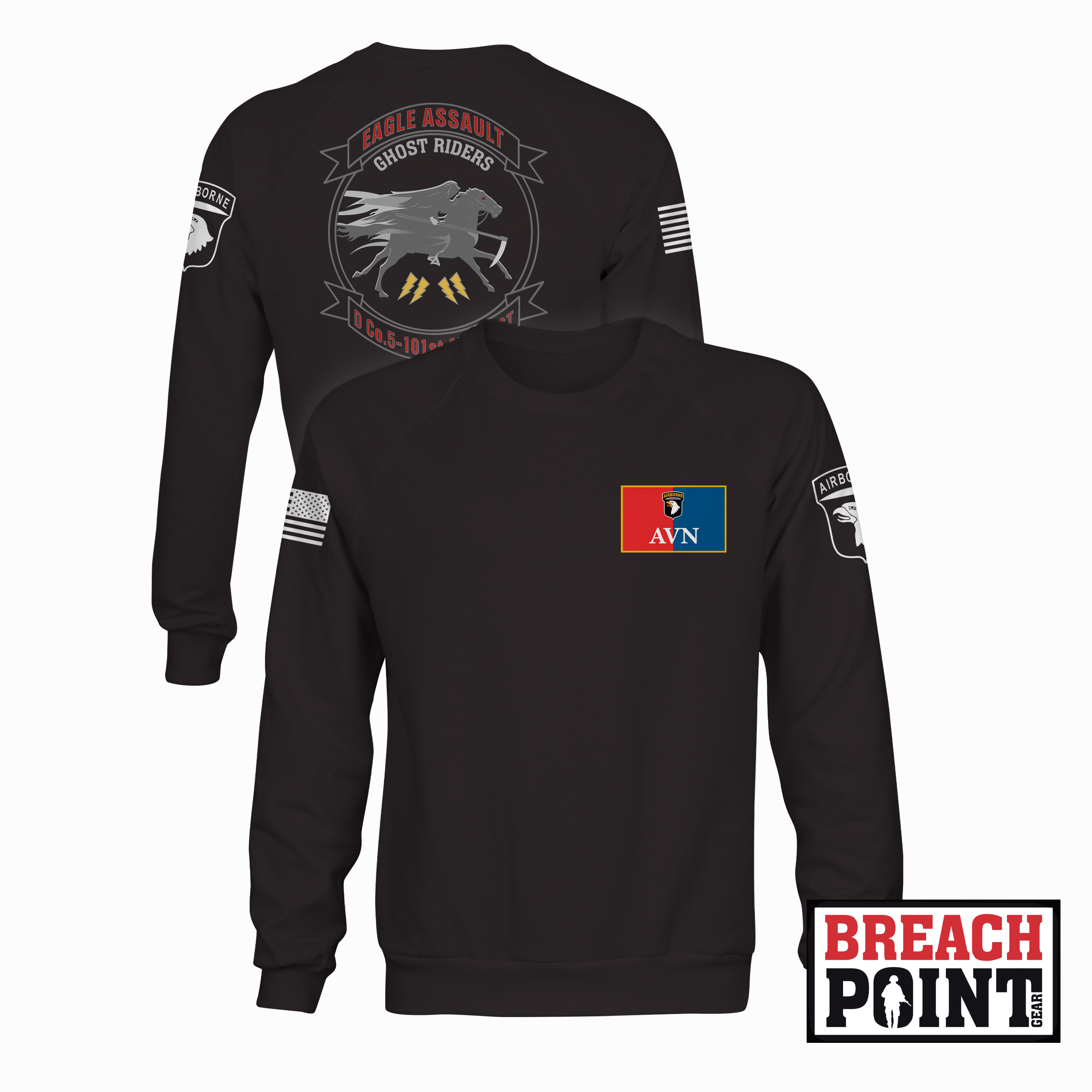 "GHOST RIDERS" D/5-101st Combat Aviation Brigade - Sweatshirt (B109)