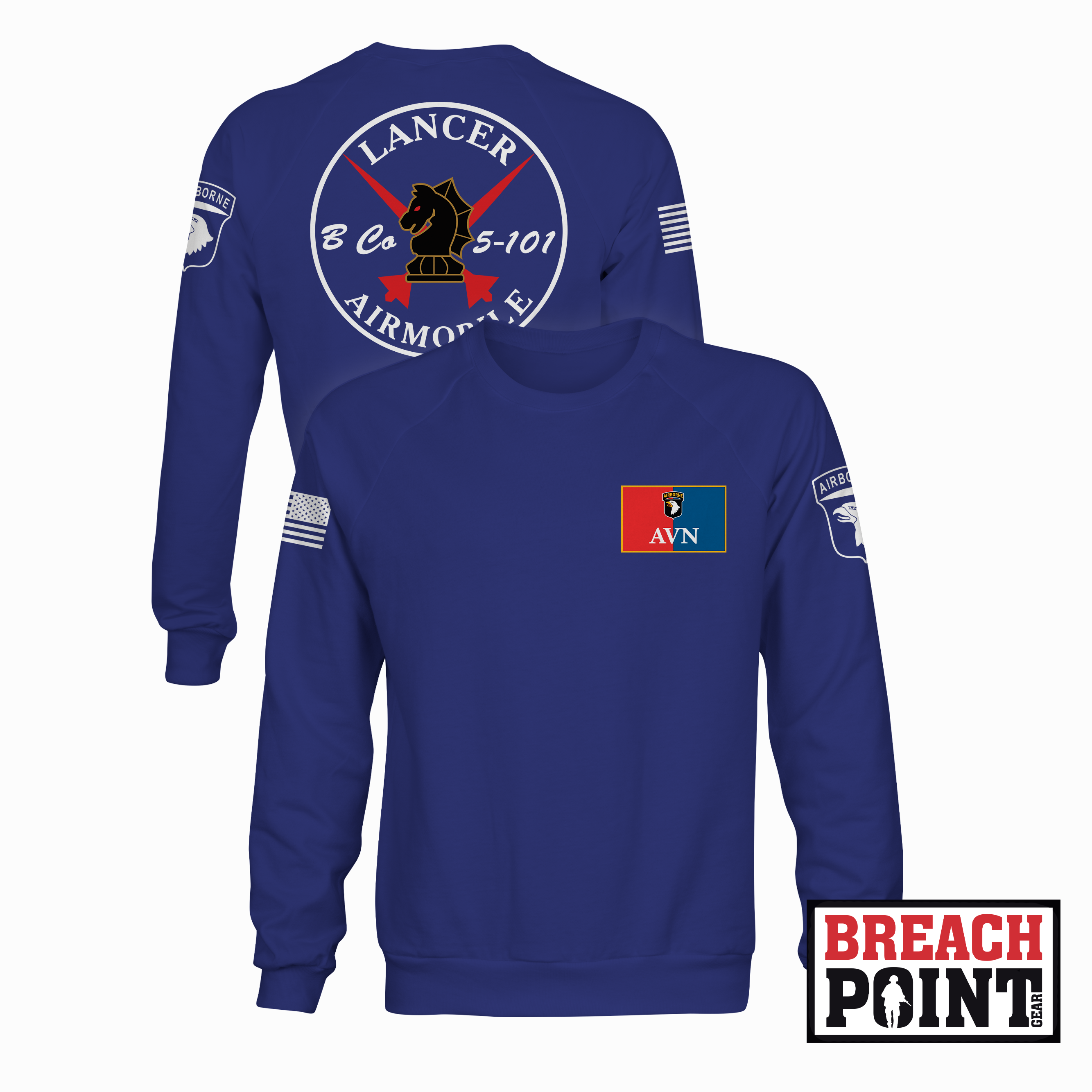 "LANCER" B/5-101st Combat Aviation Battalion - Sweatshirt (B140)