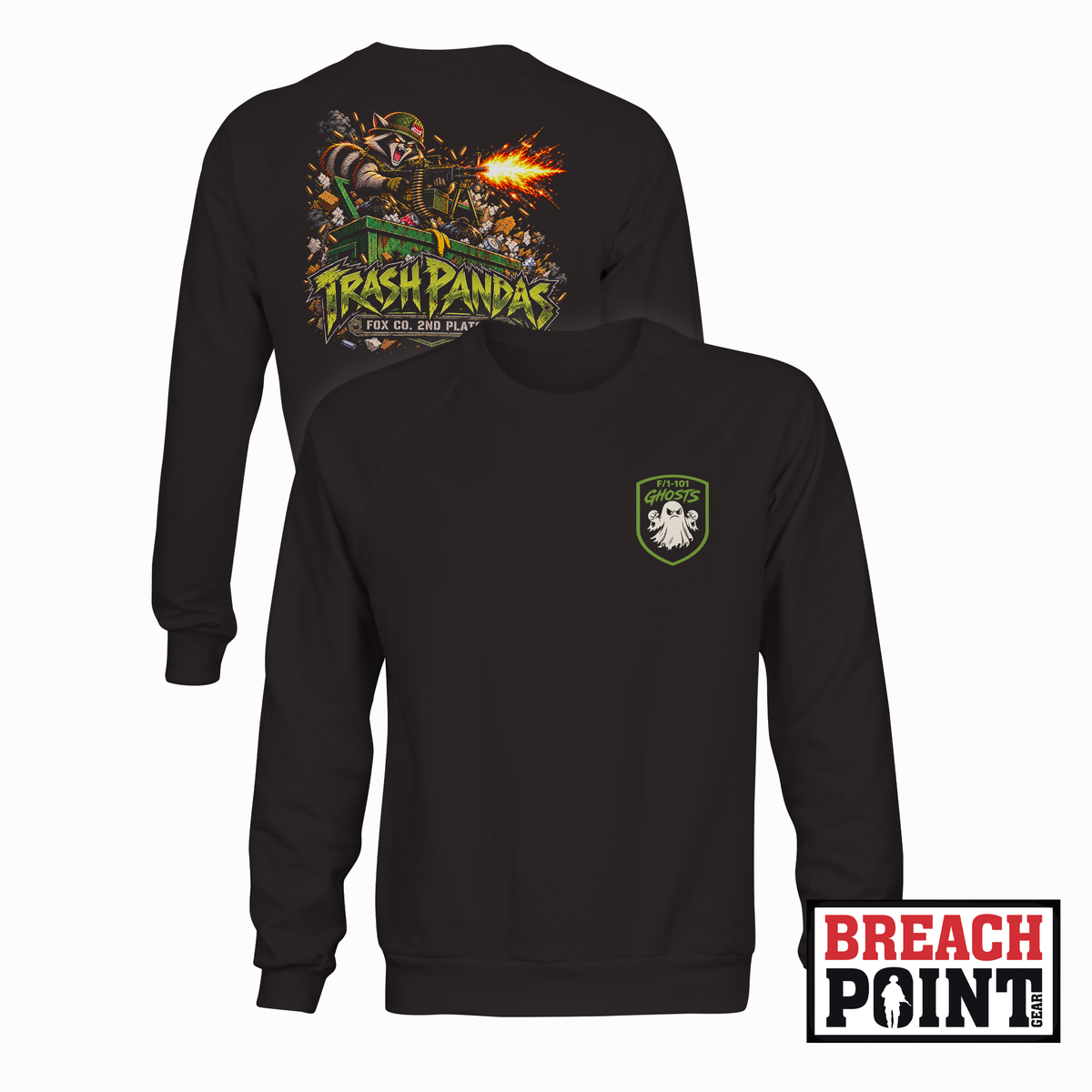 "TRASH PANDAS" 2/F/1-101st Combat Aviation Battalion - Sweatshirt (B179-1)