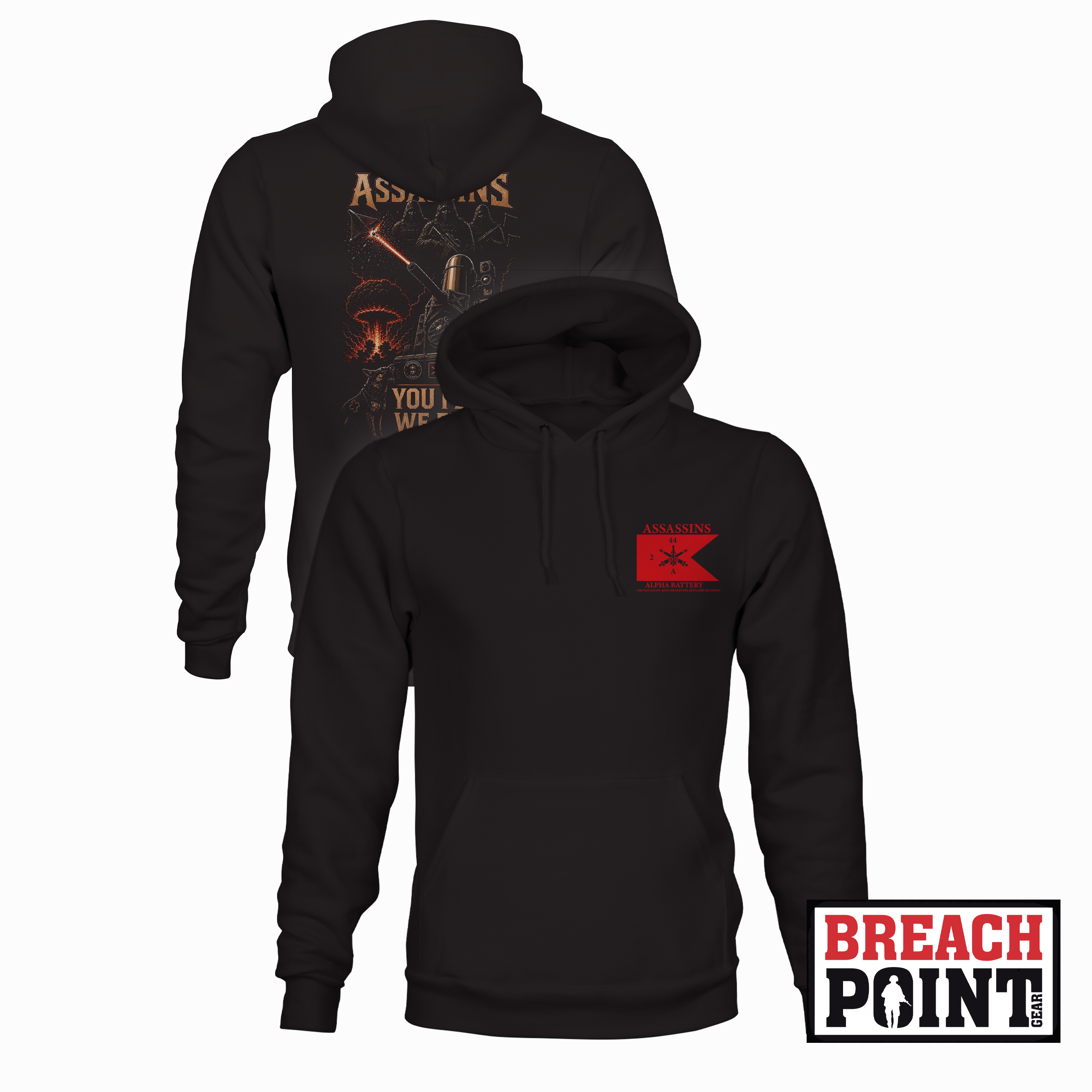 "ASSASSINS" A/2-44th Air Defense Artillery Regiment - Hoodie (B01-2)