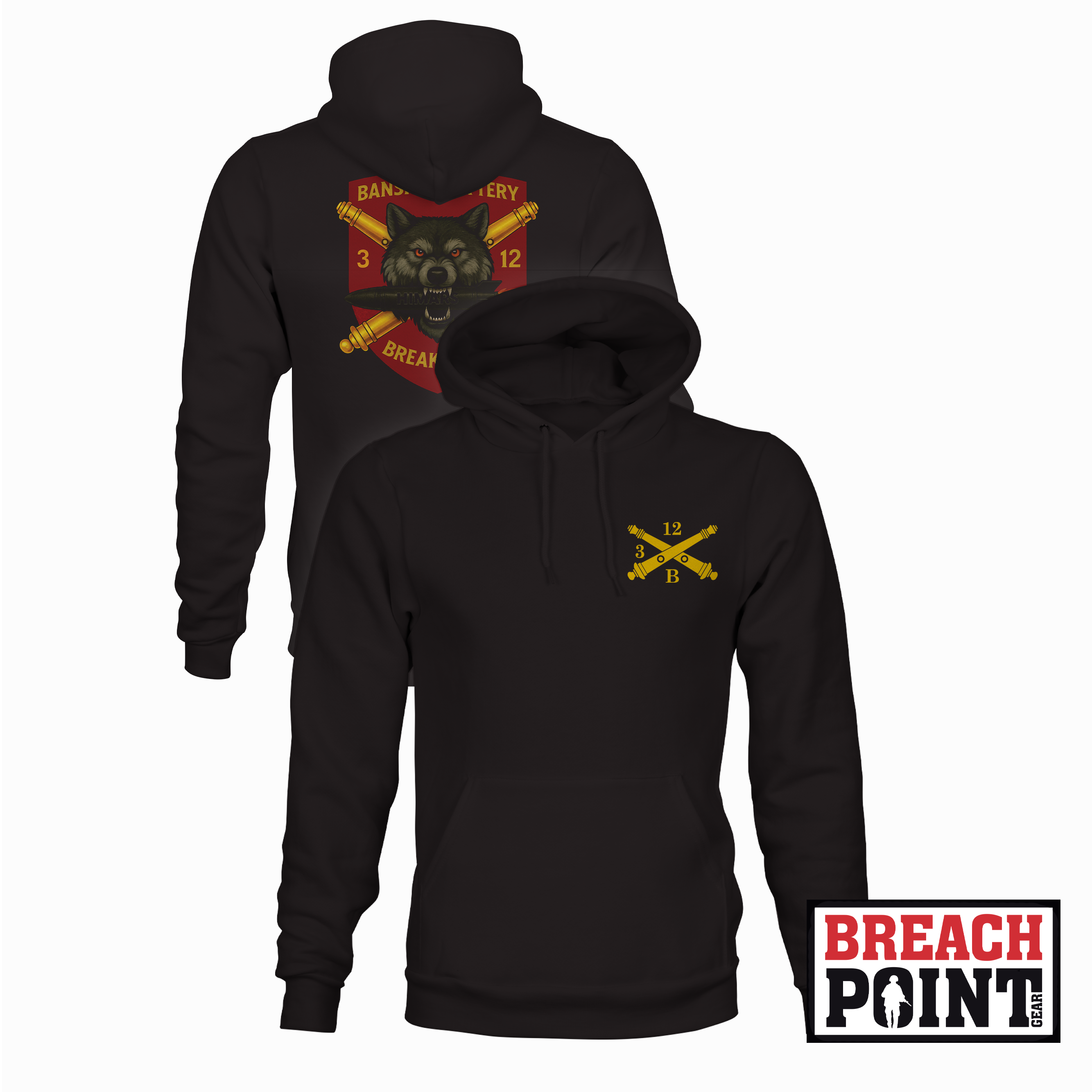 "BANSHEE" B/3-12th Field Artillery Regiment - Hoodie (B115-3)