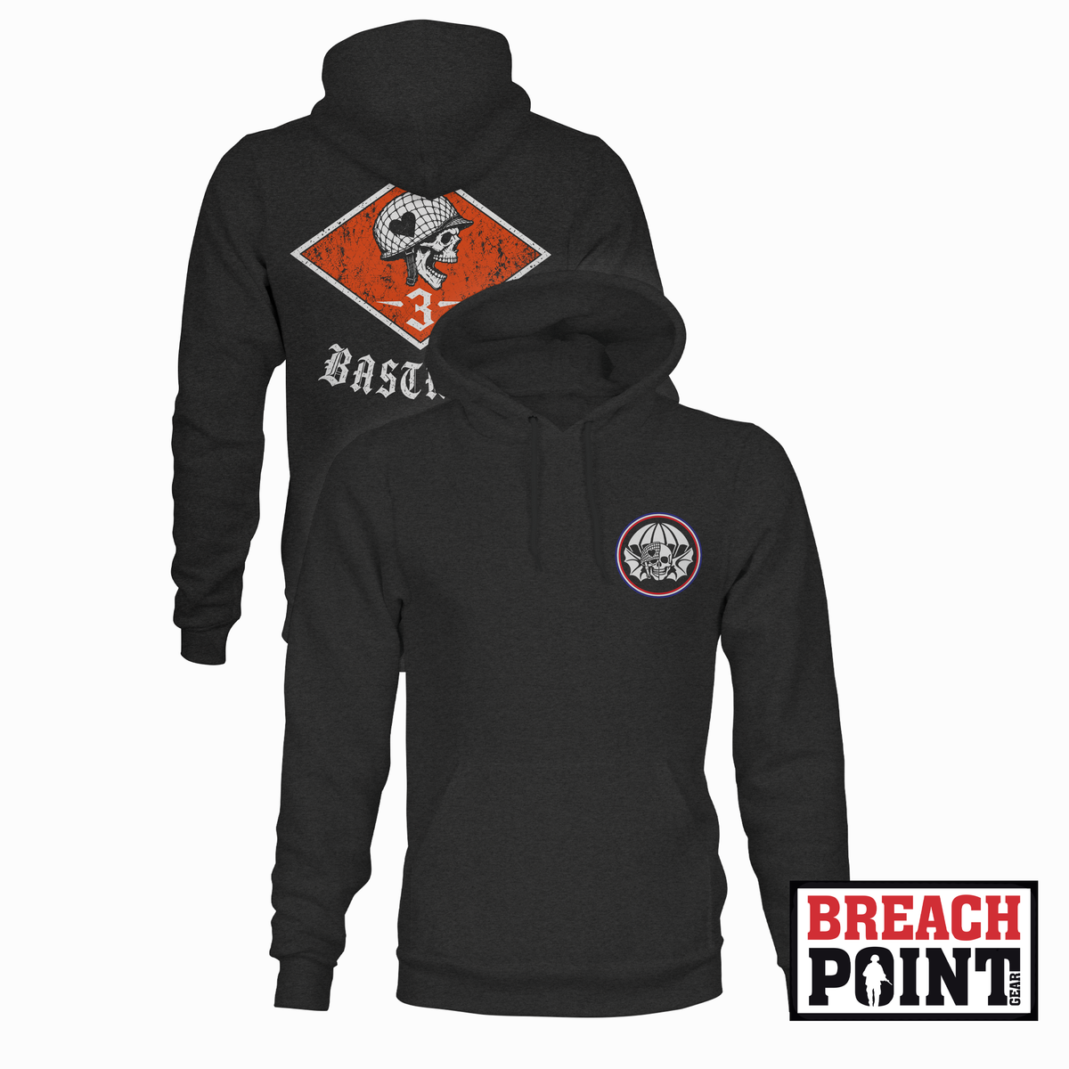 "BASTARDS" 3/B/2-502nd Infantry Regiment - Hoodie (B178-1)