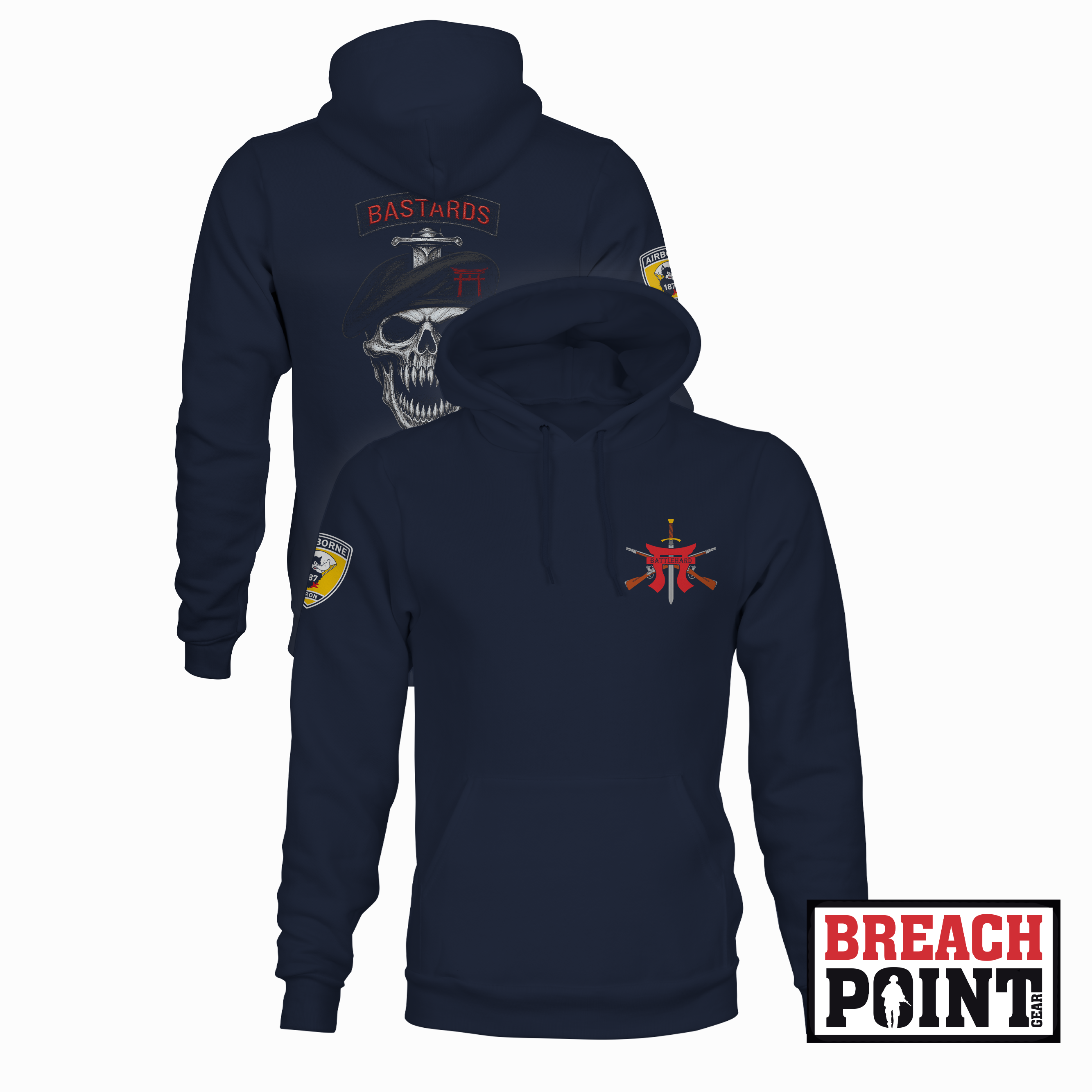 "BASTARDS" 3/B/3-187th Infantry Regiment - Hoodie (B144)