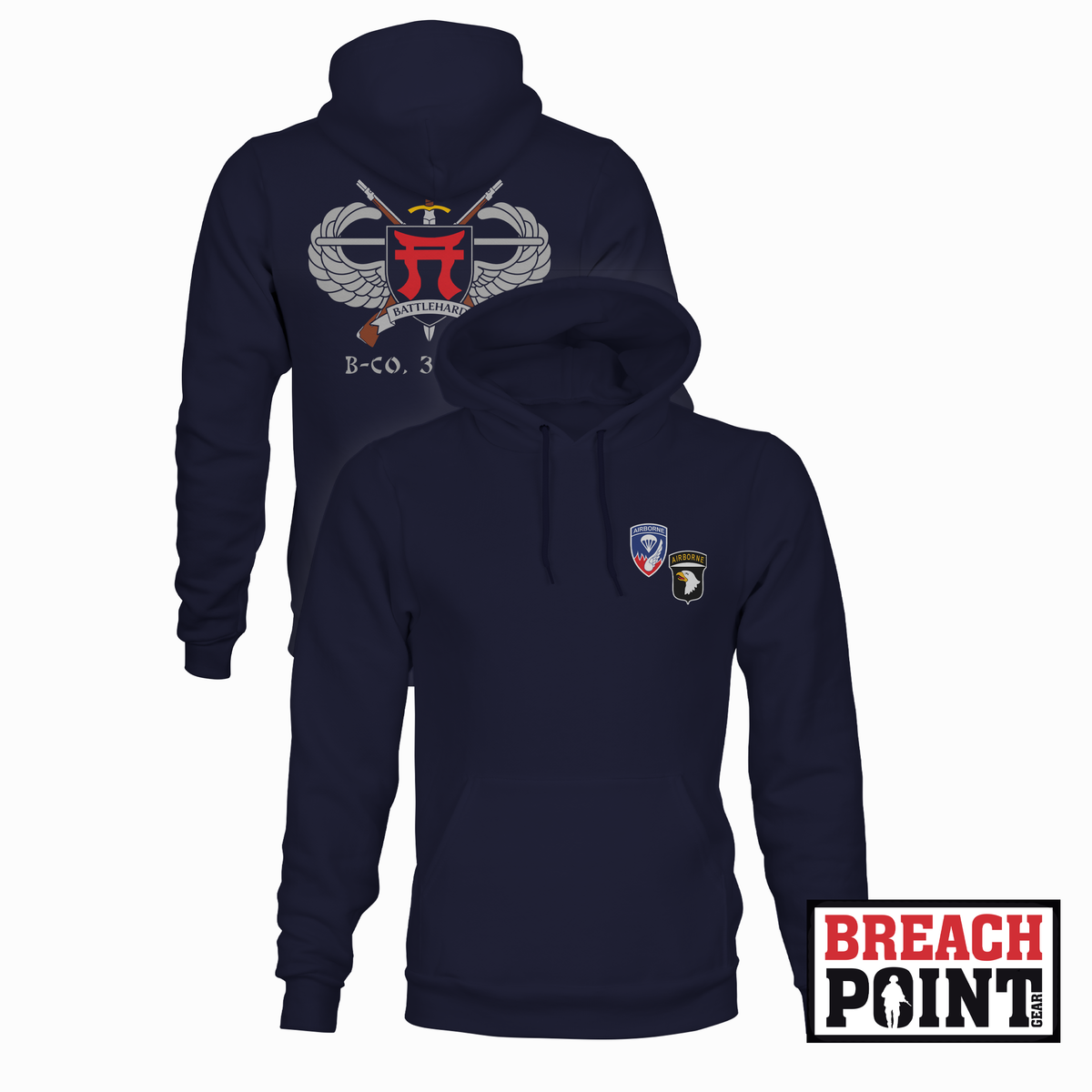 "BATTLEHARD" B/3-187th Infantry Regiment - Hoodie (B151)