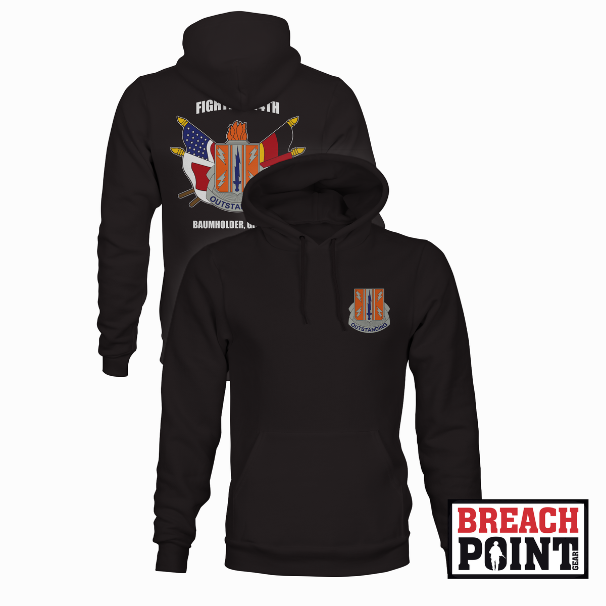 "FIGHTING 44TH" 44th Expeditionary Signal Battalion-Enhanced - Hoodie (A37-1)