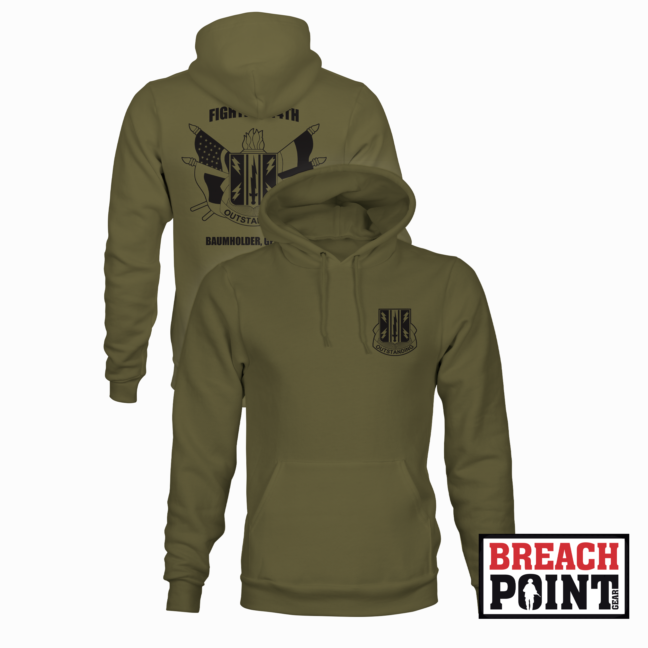 "FIGHTING 44TH" 44th Expeditionary Signal Battalion-Enhanced - Hoodie (A37-2)