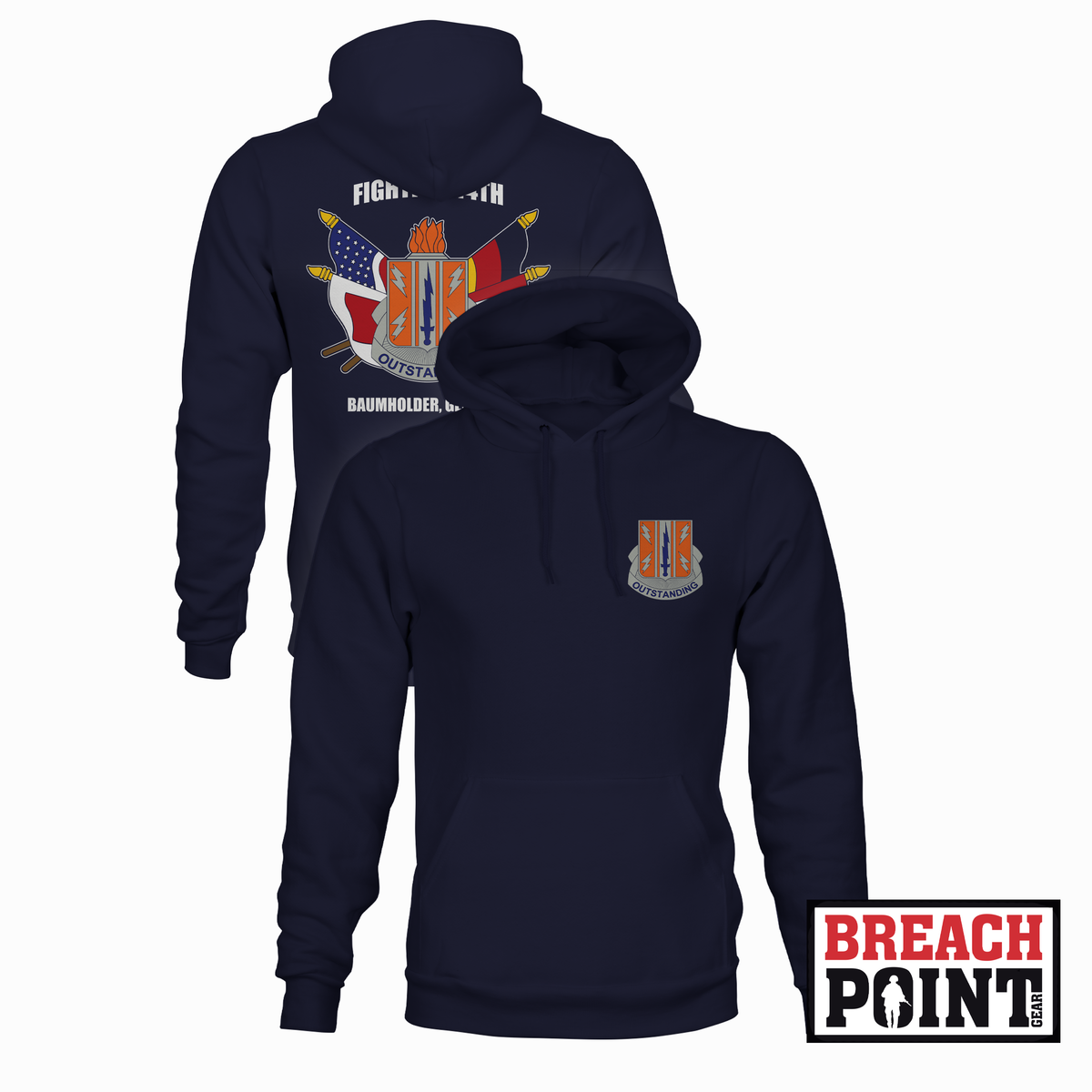"FIGHTING 44TH" 44th Expeditionary Signal Battalion-Enhanced - Hoodie (A37-1)
