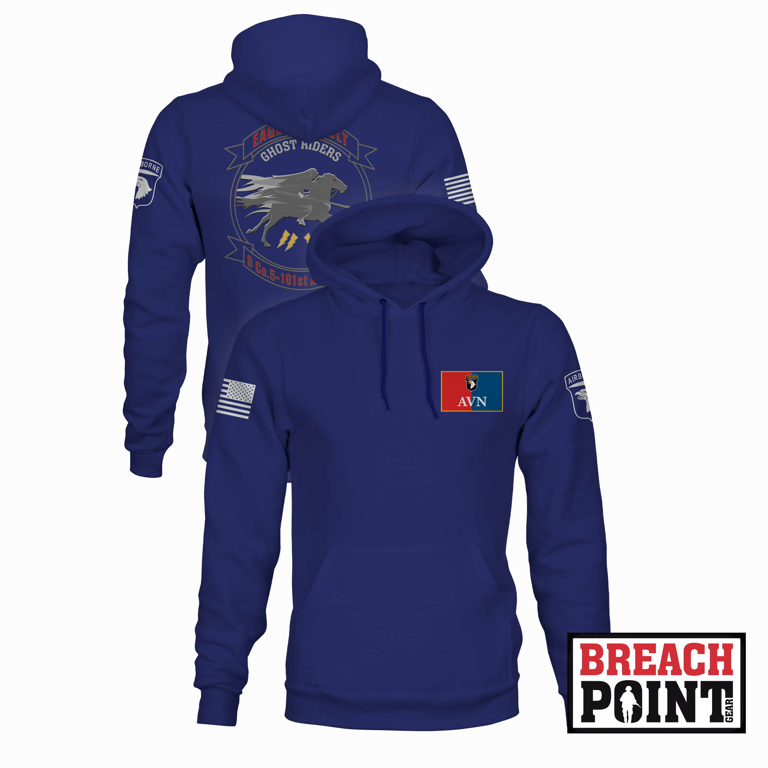 "GHOST RIDERS" D/5-101st Combat Aviation Brigade - Hoodie (B109)