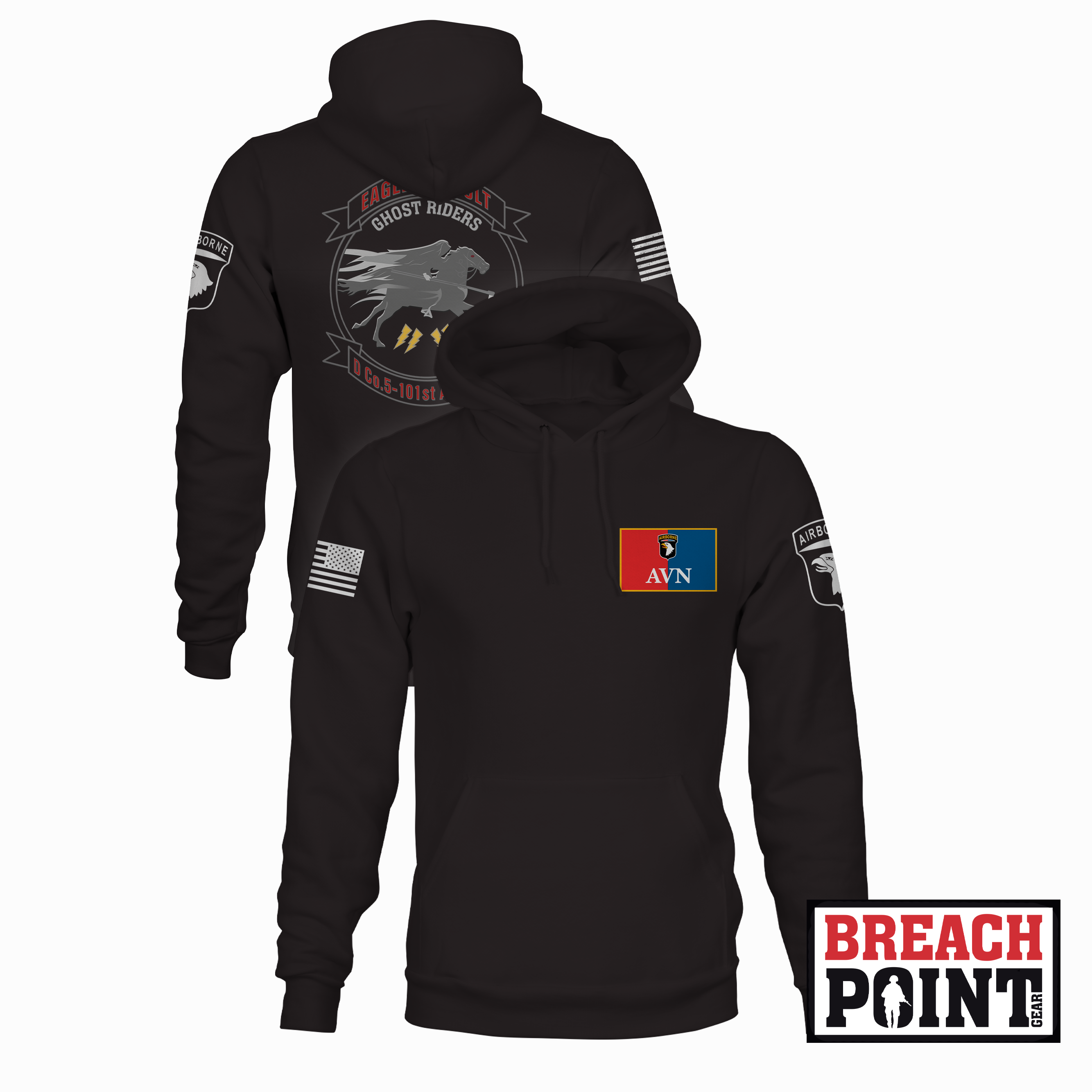 "GHOST RIDERS" D/5-101st Combat Aviation Brigade - Hoodie (B109)