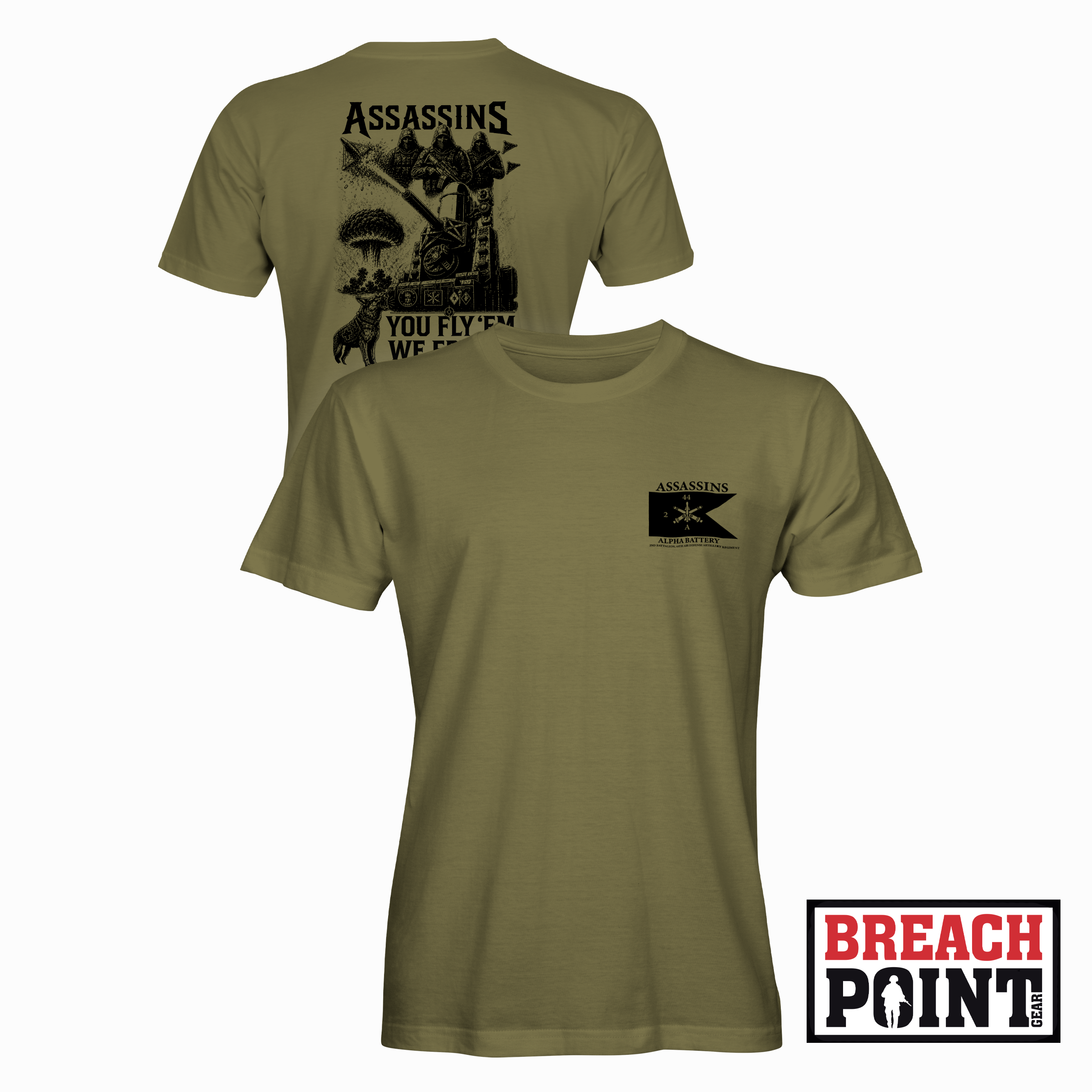 "ASSASSINS" A/2-44th Air Defense Artillery Regiment - Military Tee (B01-2)