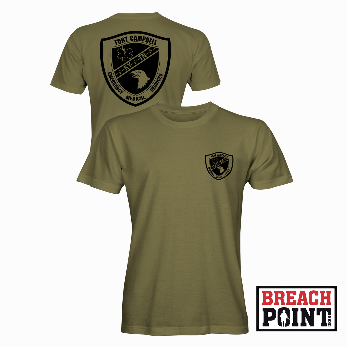 "FORT CAMPBELL EMS" EMS/Blanchfield Army Community Hospital - Military Tee (B168-1)
