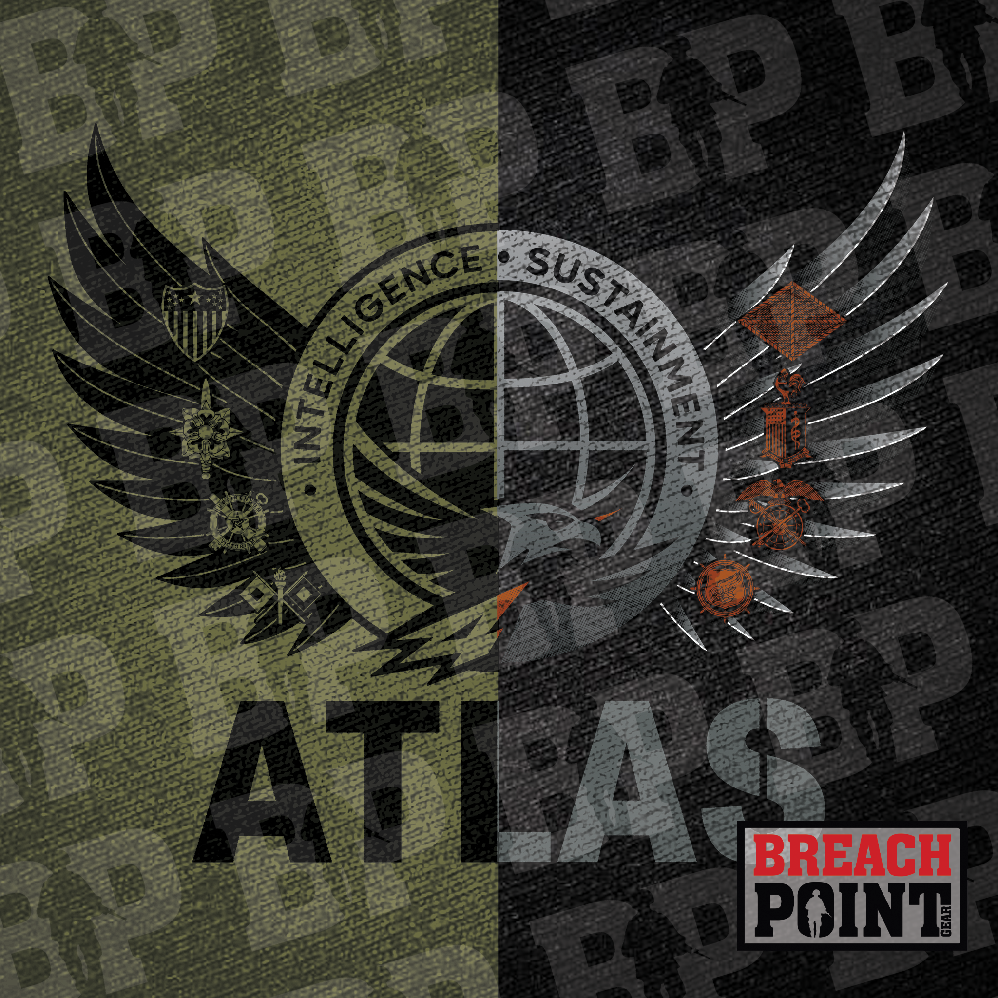 "ATLAS" I&S/Headquarters and Headquarters Battalion, 101st Airborne Division - T-Shirt (B86-2)