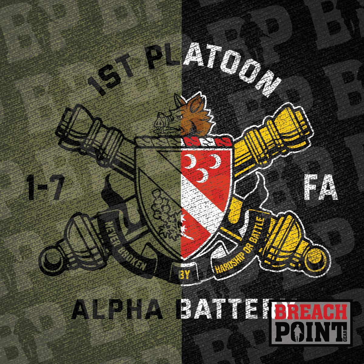 "AZTEC" 1/A/1-7th Field Artillery Regiment - Hoodie (B158)