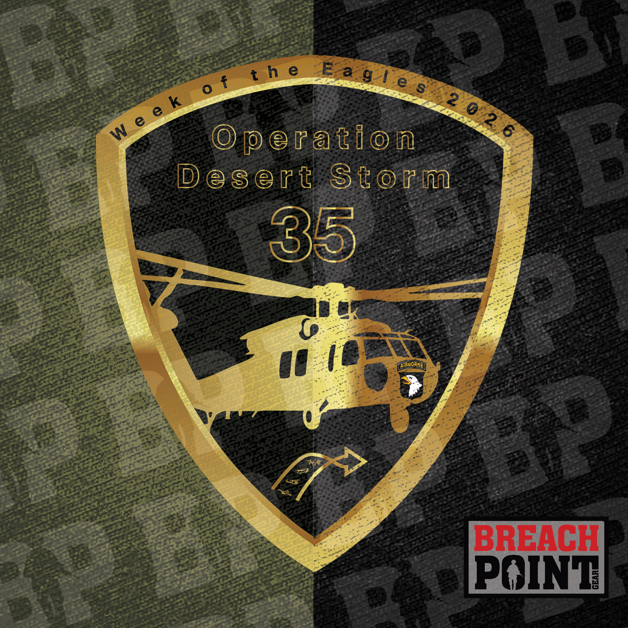 "GLADIATORS" 101 Airborne Division, Headquarters and Headquarters Battalion - Military Tee (A01-2)