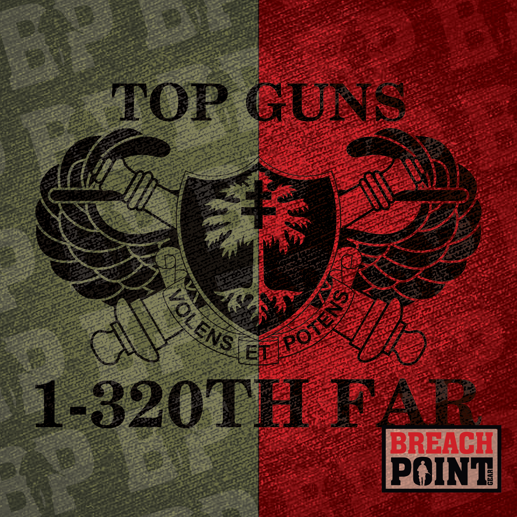 "TOP GUNS" 1-320th Field Artillery Regiment - T-Shirt (A06-2)
