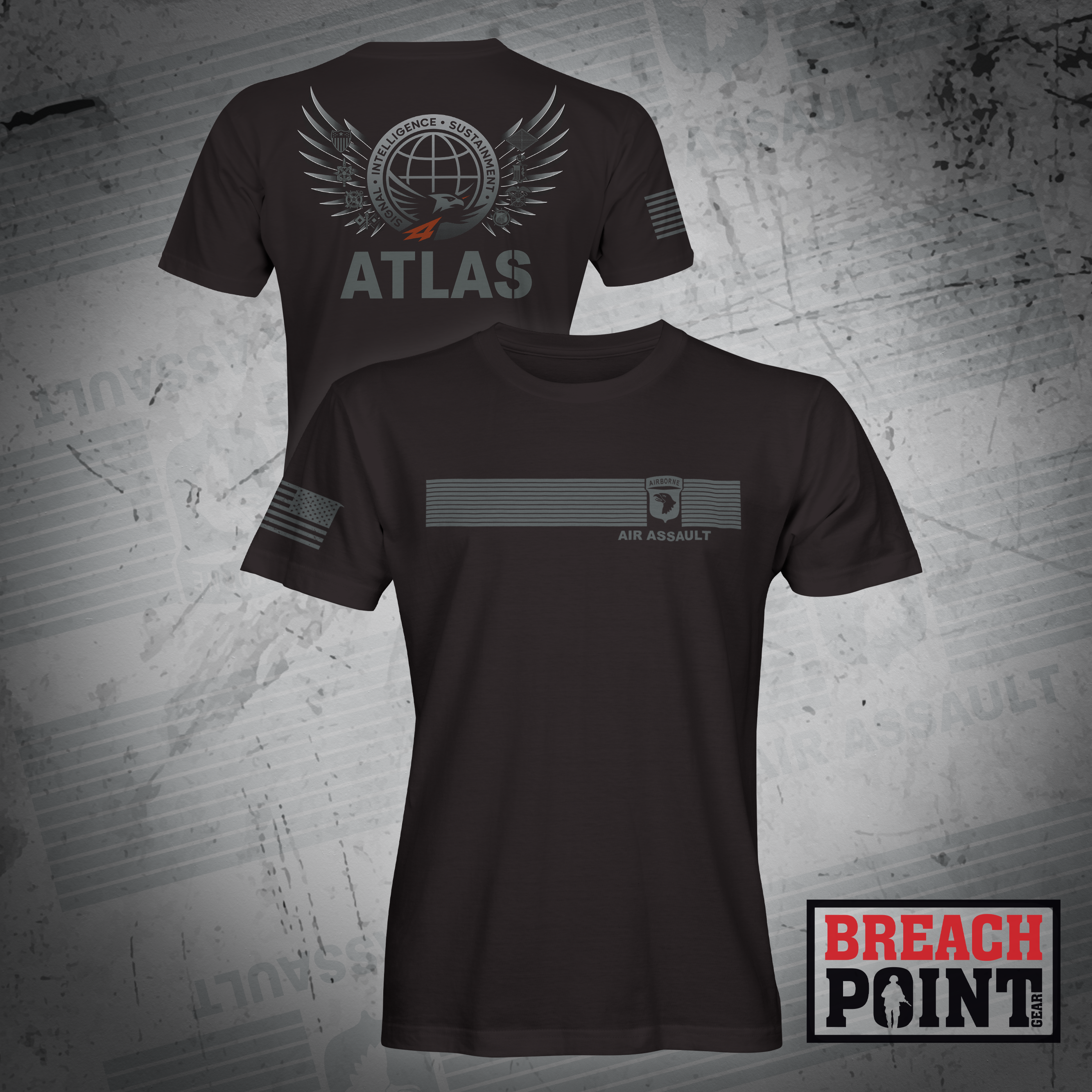 "ATLAS" SIS/Headquarters and Headquarters Battalion, 101st Airborne Division - T-Shirt (B86-1)