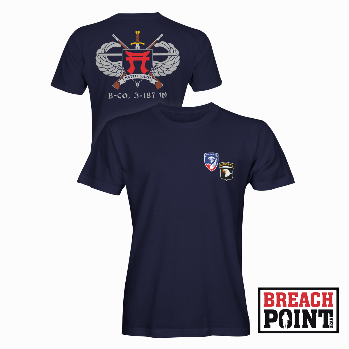 "BATTLEHARD" B/3-187th Infantry Regiment - T-Shirt (B151)