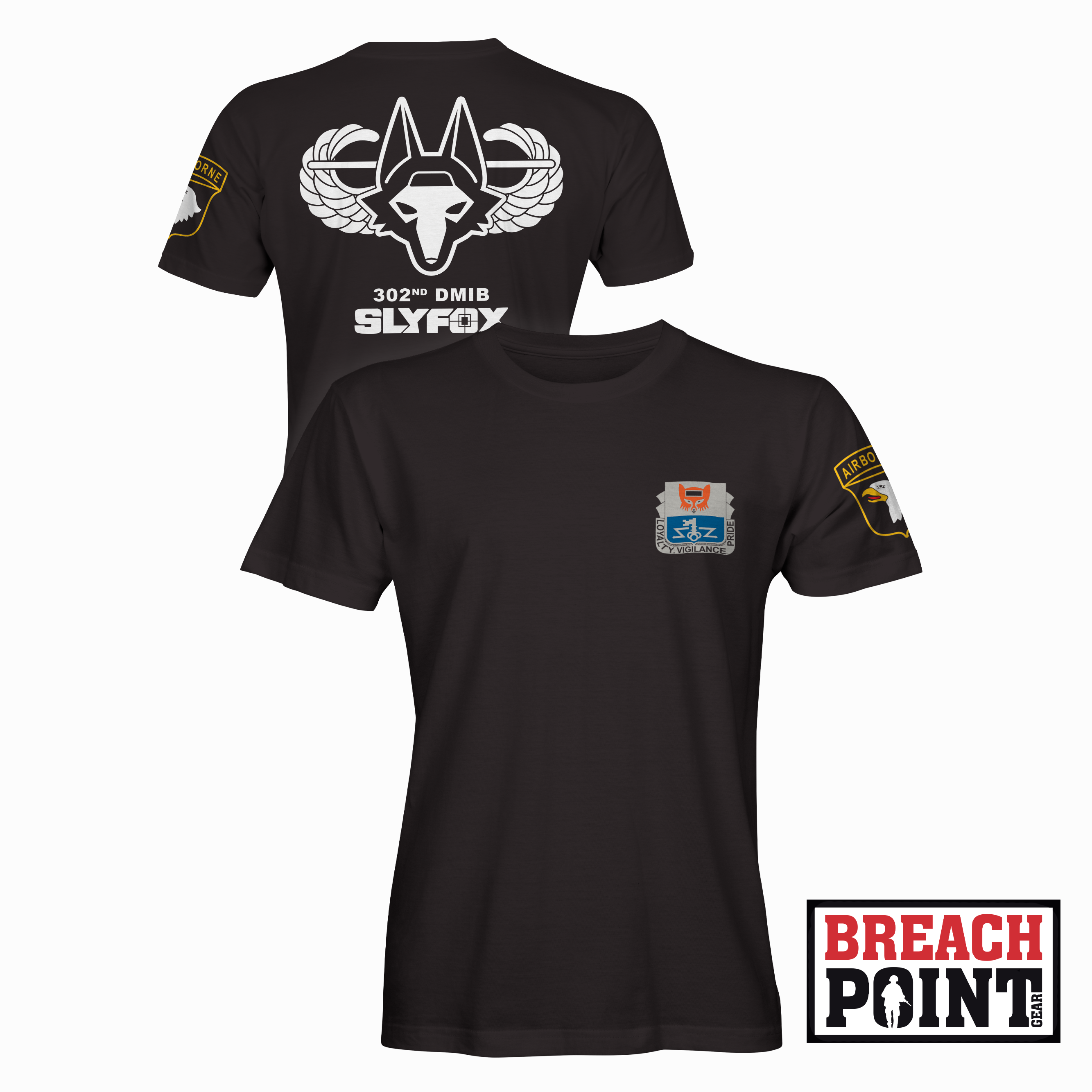 "SLY FOX" 302nd Intelligence and Electronic Warfare Battalion - T-Shirt (B74-2)