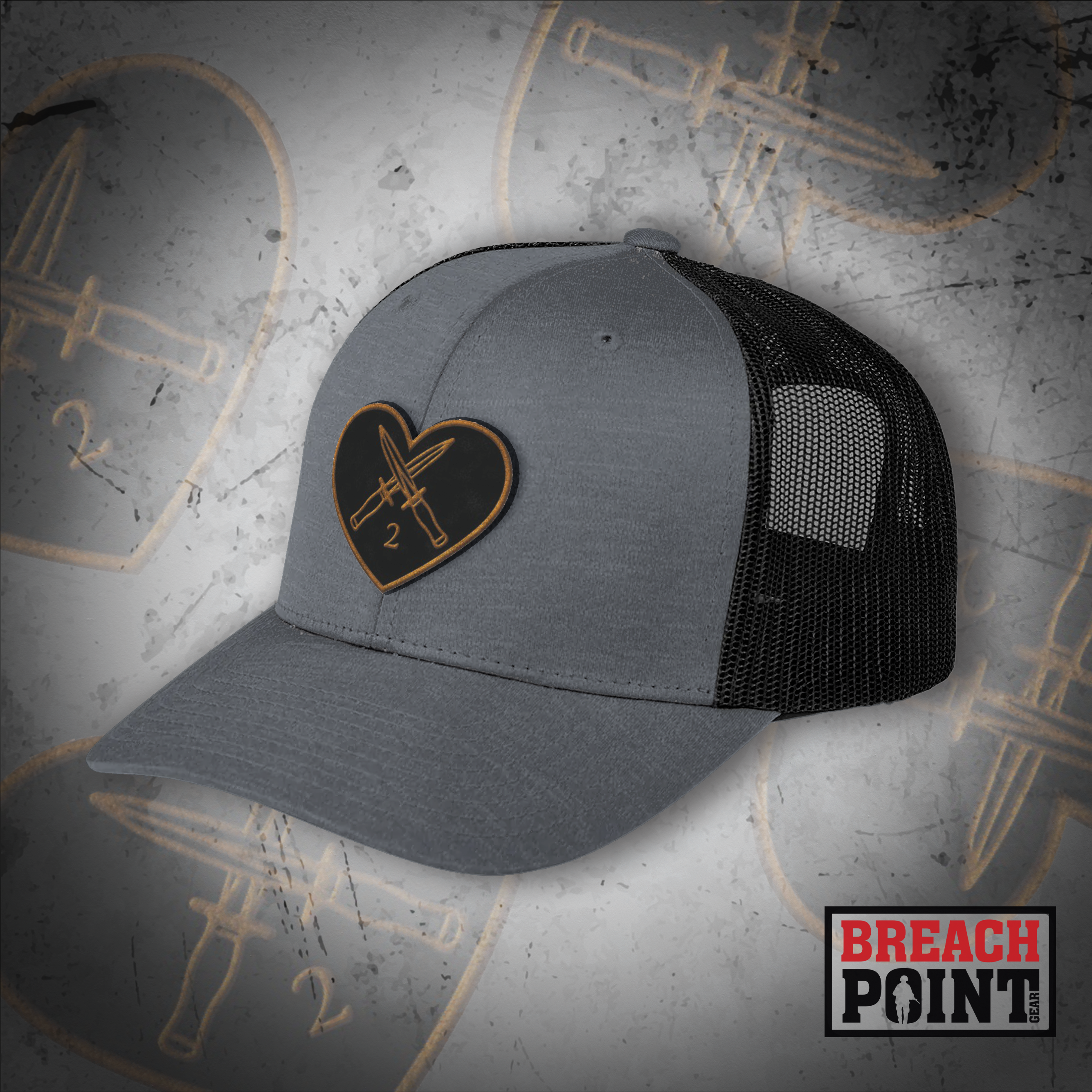 "STRIKE FORCE" 2-502nd Infantry Regiment - Heather Gray/Black Cap