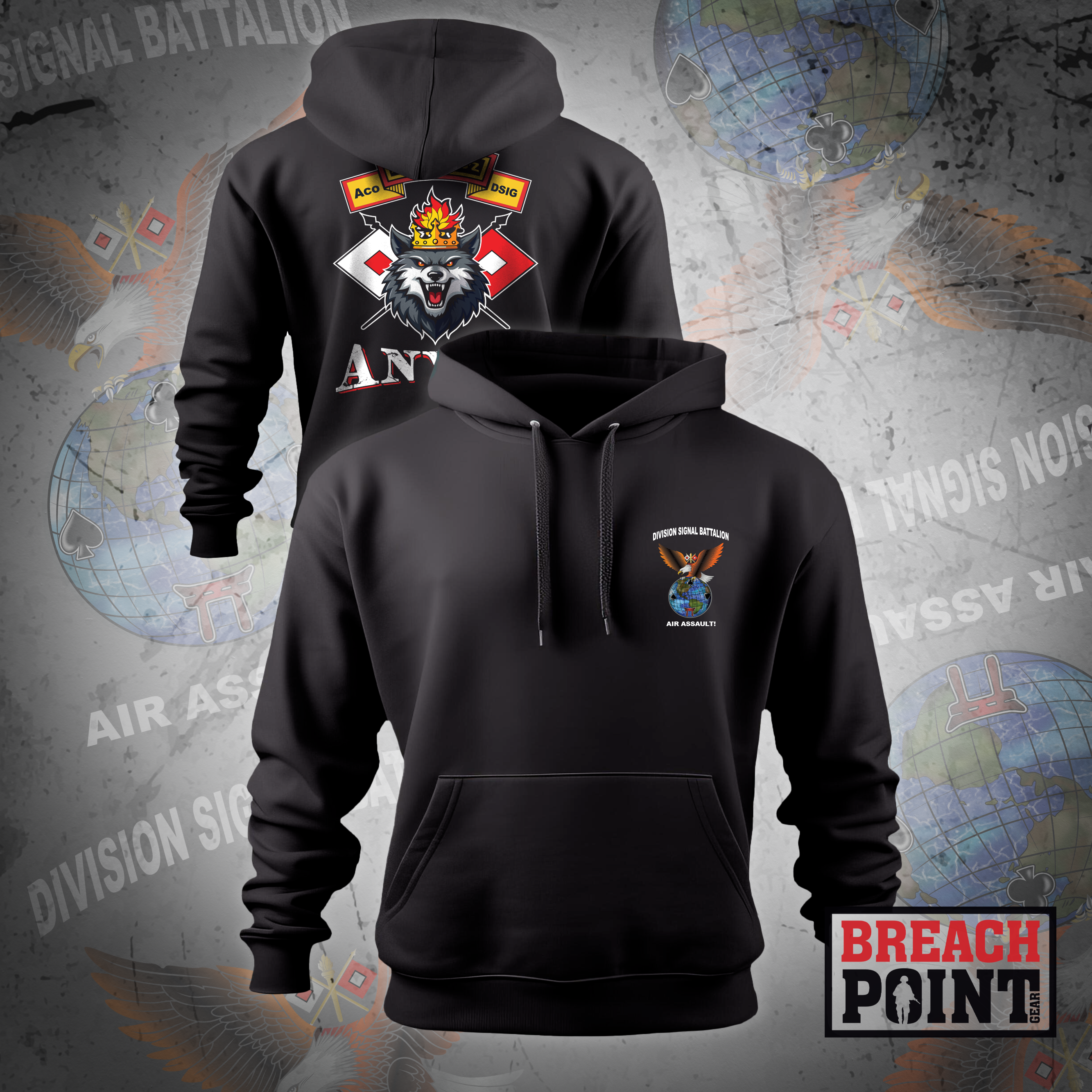 "ALPHA KINGZ" 1/1/A/101st Airborne Division Signal Battalion - Hoodie