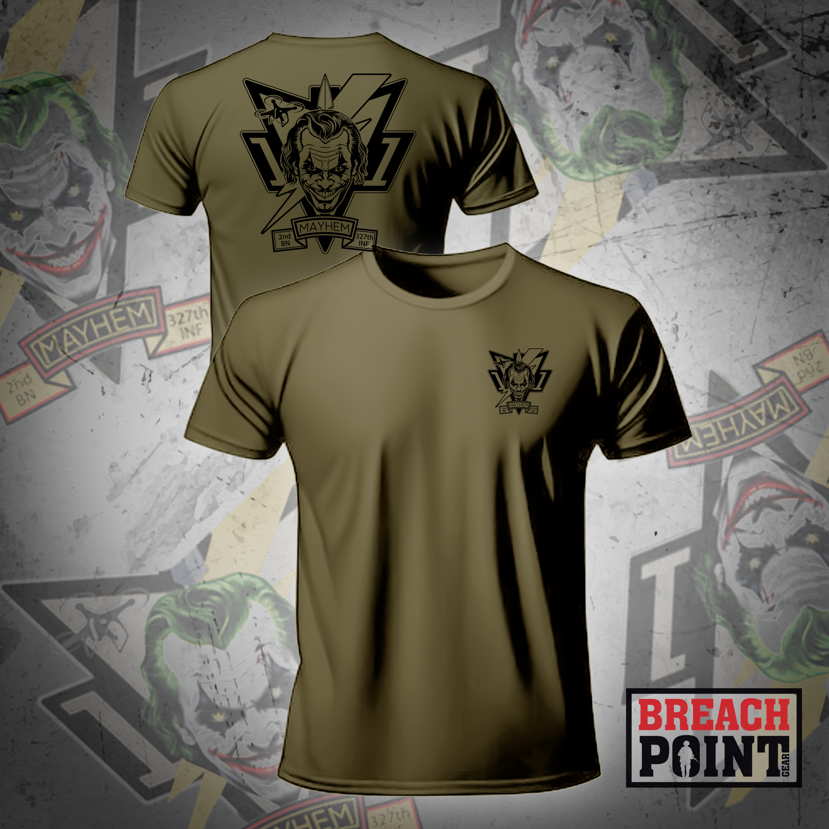 "MAYHEM" Multi-Purpose Company/2-327th Infantry Regiment - Military Tee (1)