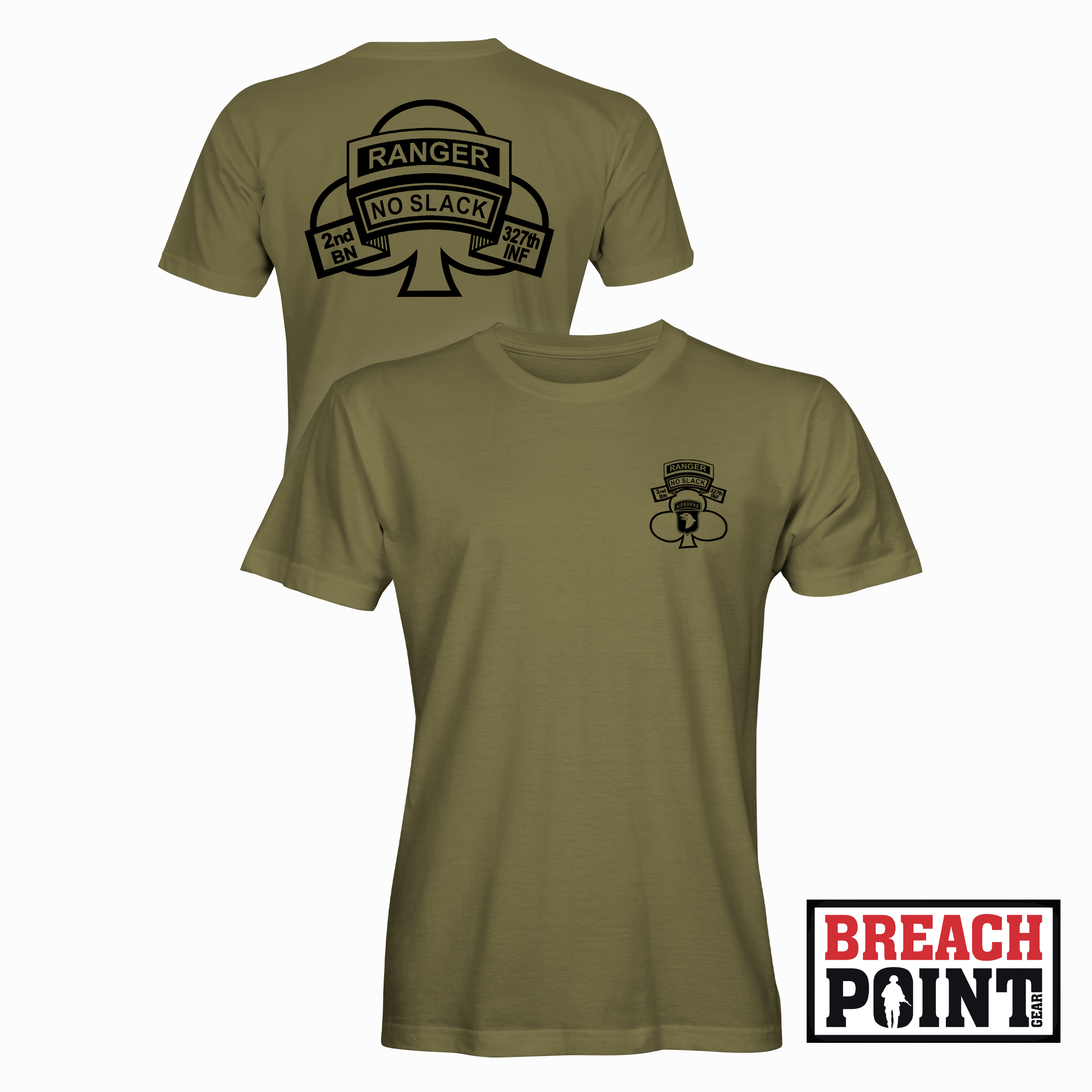 "NO SLACK" 2-327th Infantry Regiment - Military Tee (A12-4)