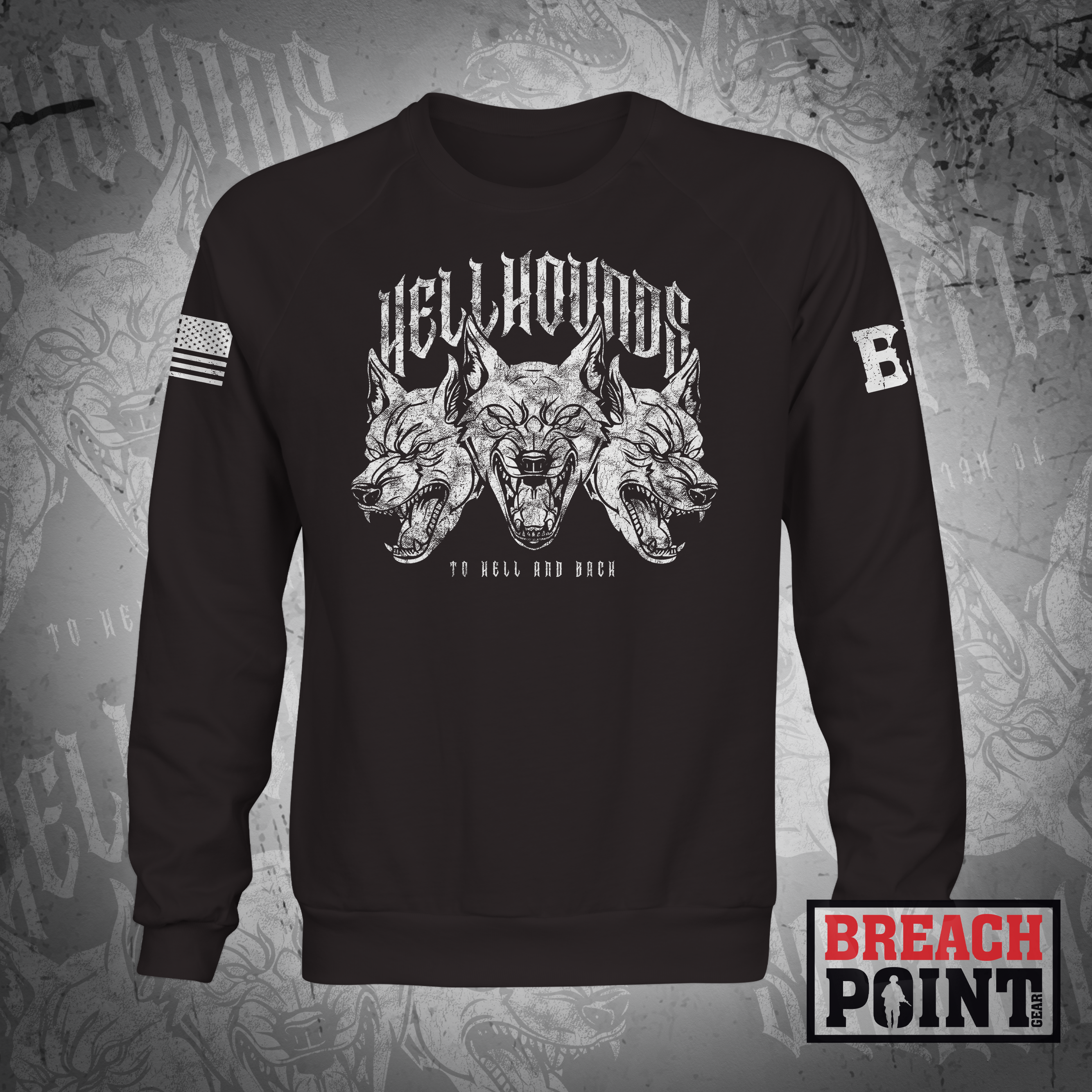 "HELLHOUNDS" HHC/302nd Intelligence and Electronic Warefare Battalion - Sweatshirt (B85-BP)