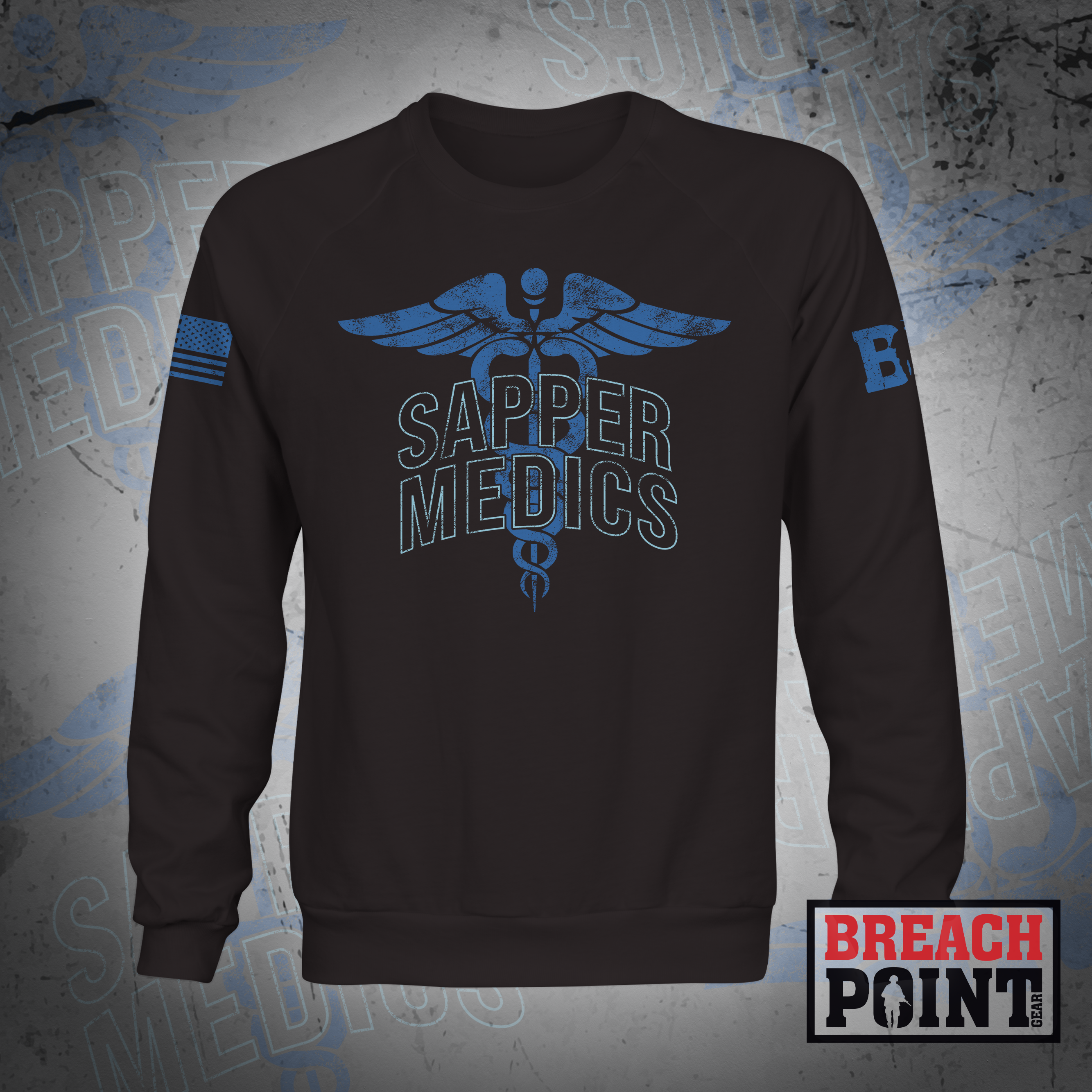 "SAPPER MEDICS" 130th Engineer Brigade - Sweatshirt (B84-BP)