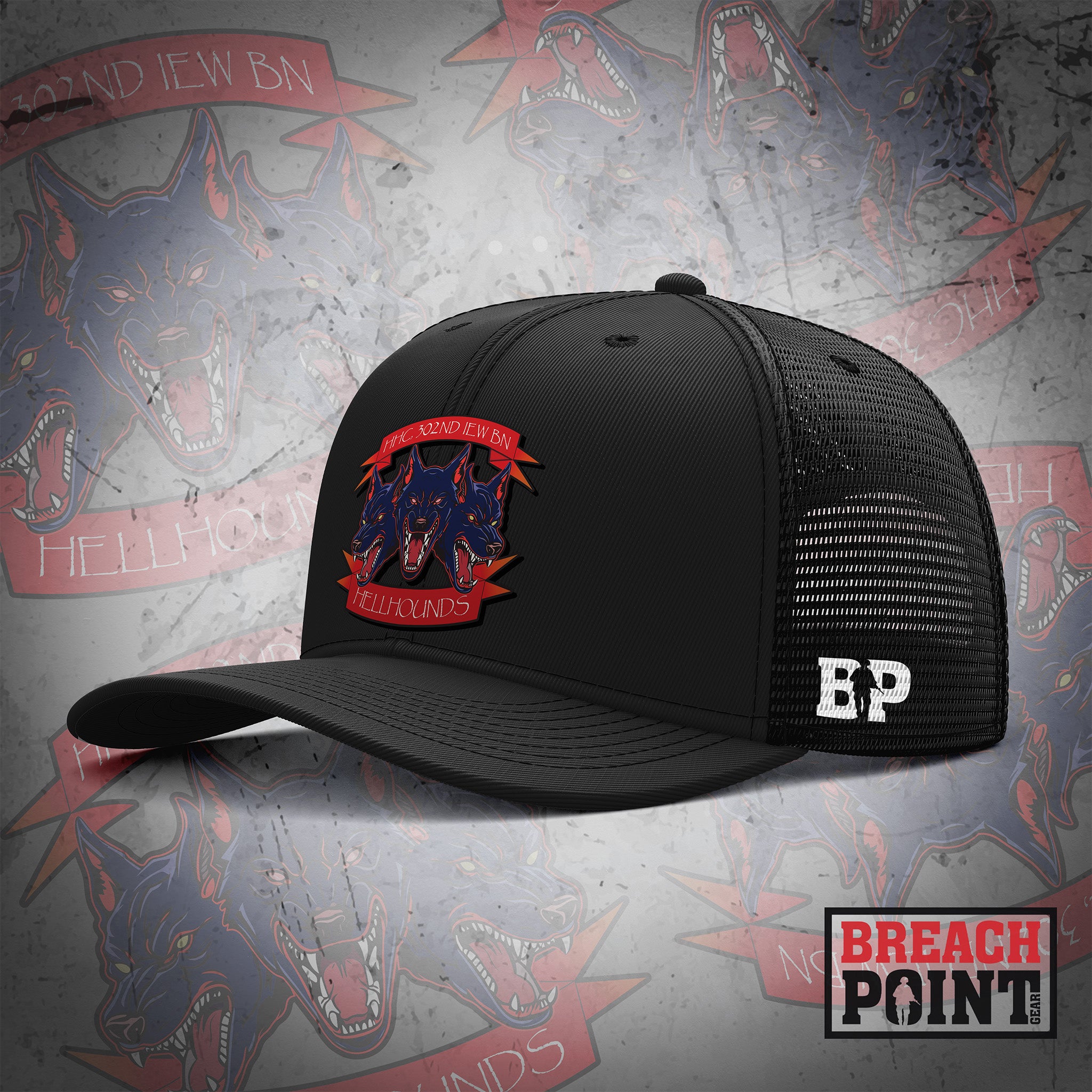 "HELLHOUNDS" HHC/302nd Intelligence and Electronic Warefare Battalion - Cap