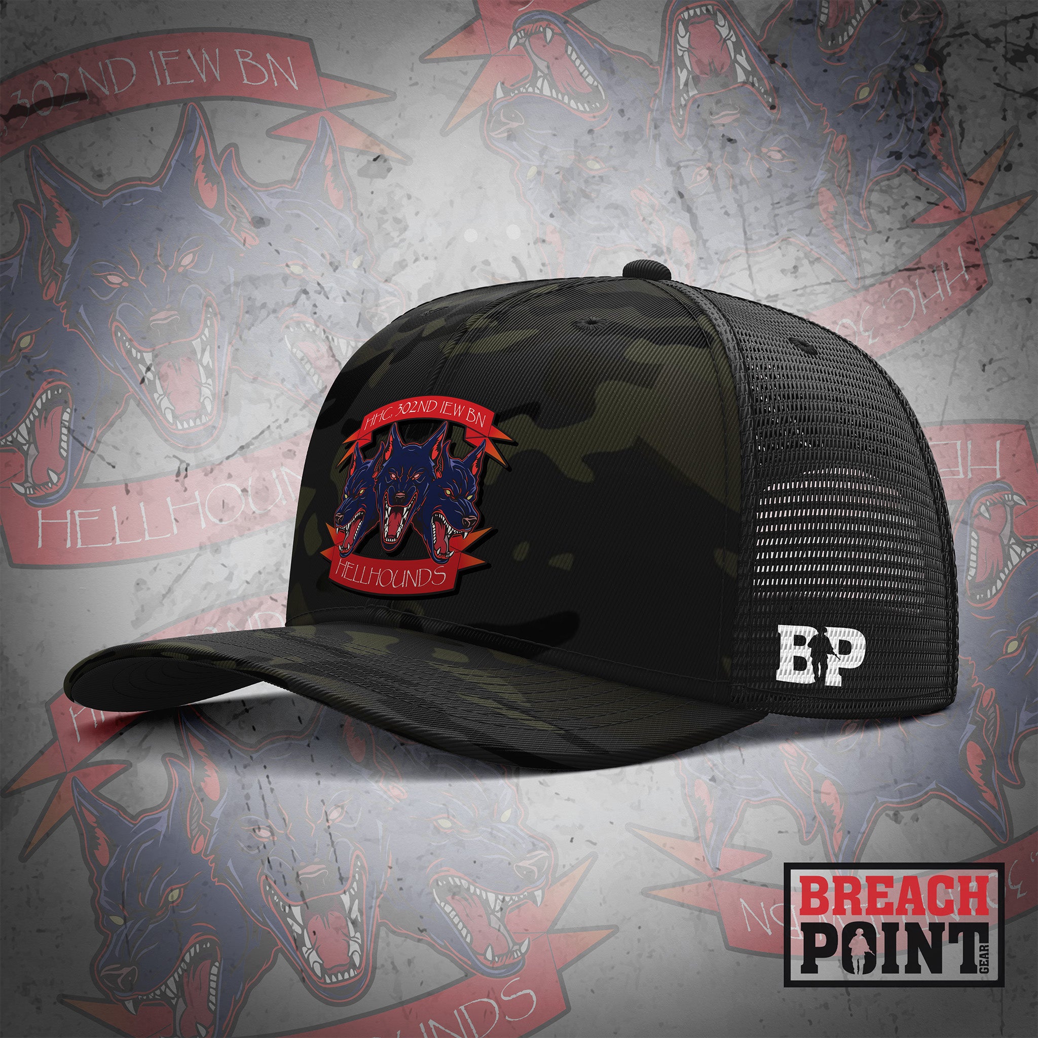 "HELLHOUNDS" HHC/302nd Intelligence and Electronic Warefare Battalion - Cap