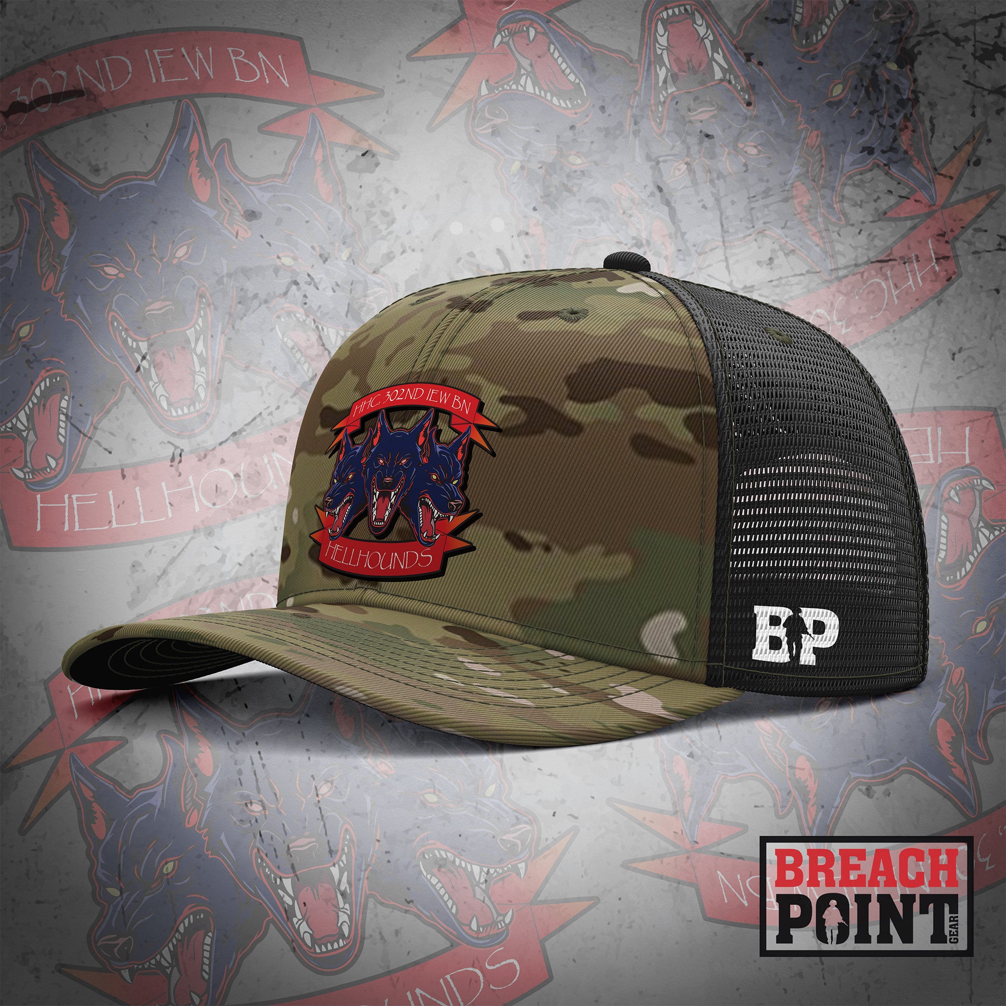 "HELLHOUNDS" HHC/302nd Intelligence and Electronic Warefare Battalion - Cap