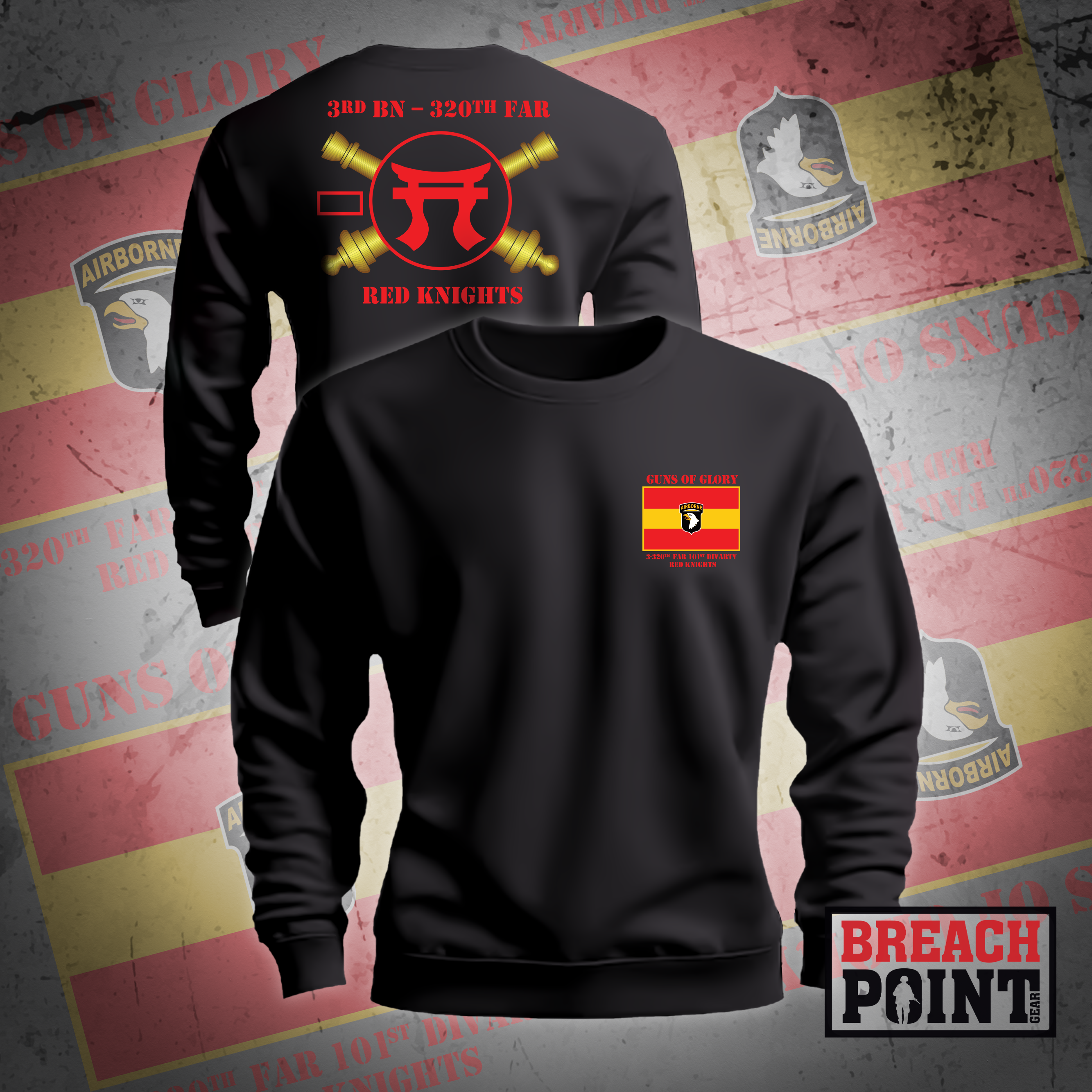 "RED KNIGHTS" 3-320th Field Artillery Regiment - Sweatshirt (2)