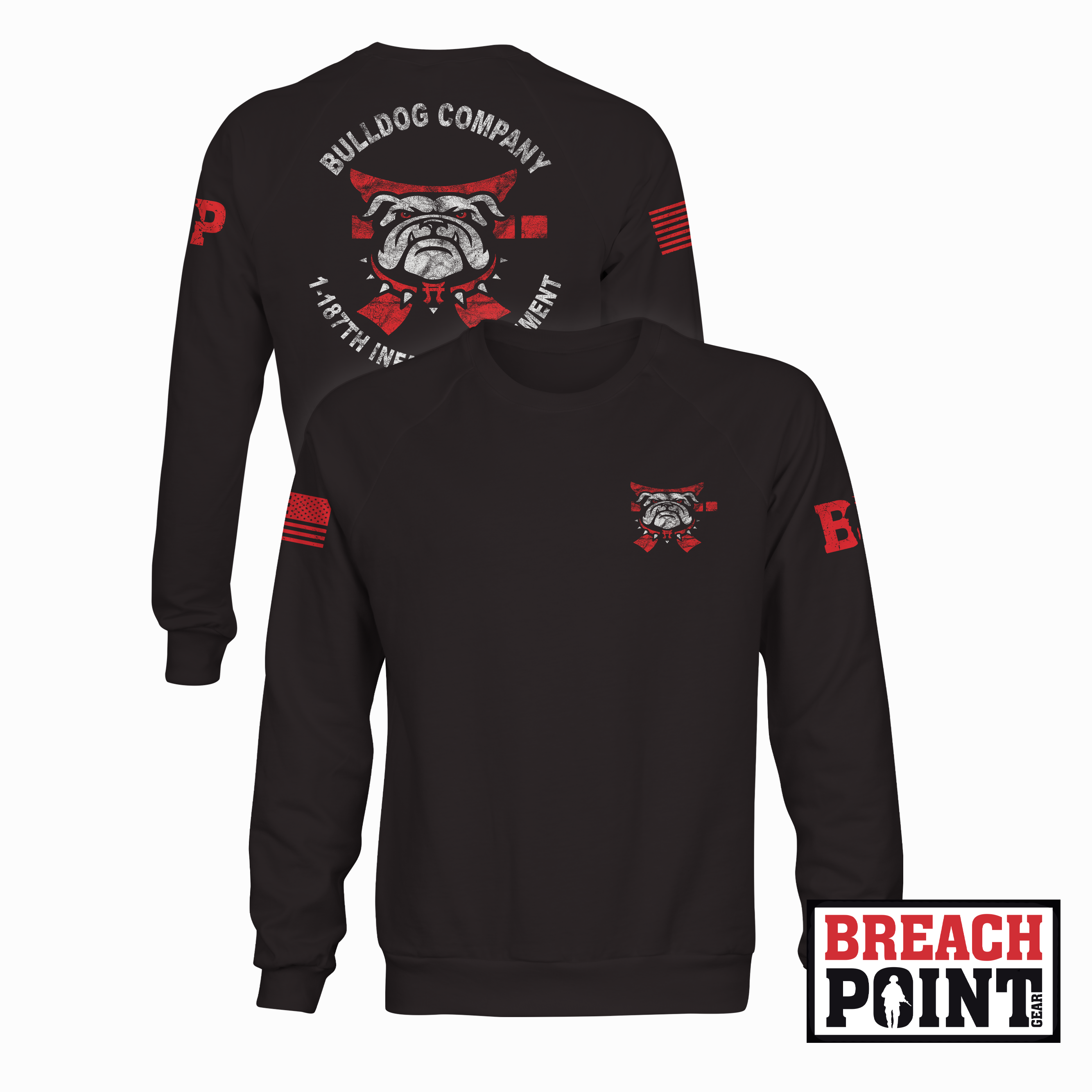 "BULLDOG" B/1-187th Infantry Regiment - Sweatshirt (B89-BP)