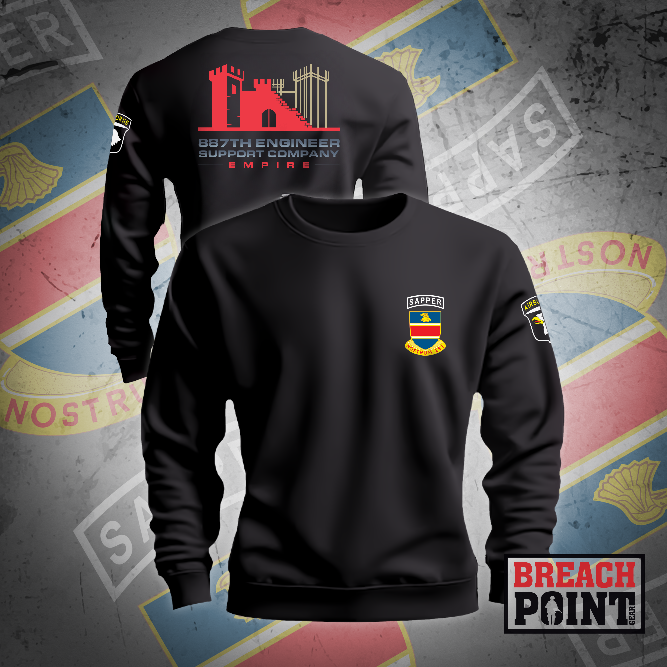 "EMPIRE" 887th Engineer Support Company - Sweatshirt (1)