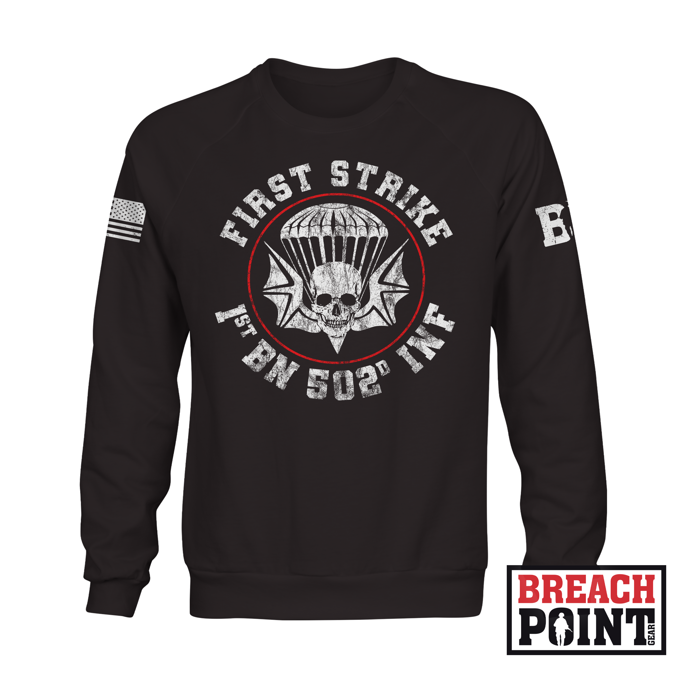 "FIRST STRIKE" 1-502nd Infantry Regiment - Sweatshirt (A10_BP)