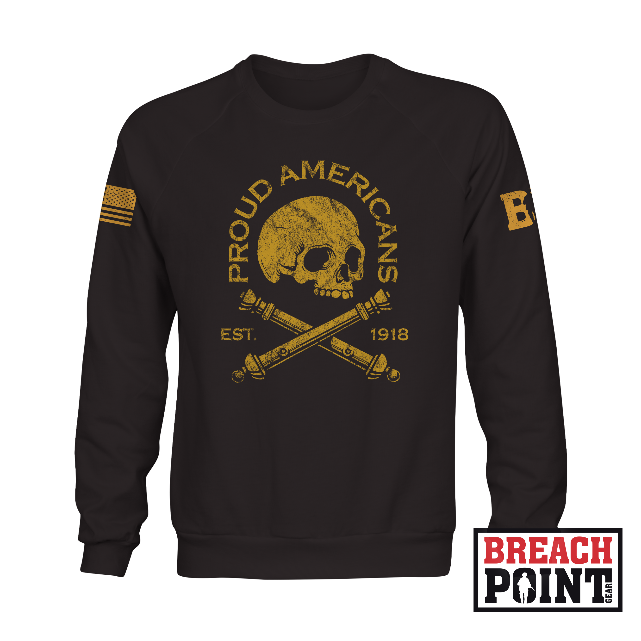 "PROUD AMERICANS" 2-32nd Field Artillery Regiment - Sweatshirt (A05_BP)