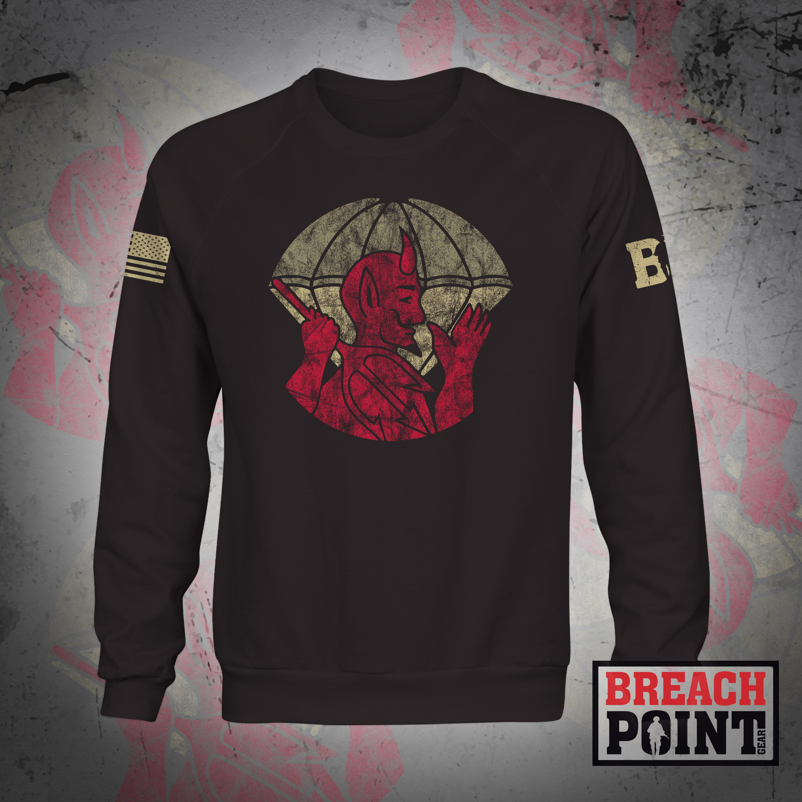 "RED DEVILS" 1-504th Parachute Infantry Regiment - Sweatshirt (A26_BP-3)