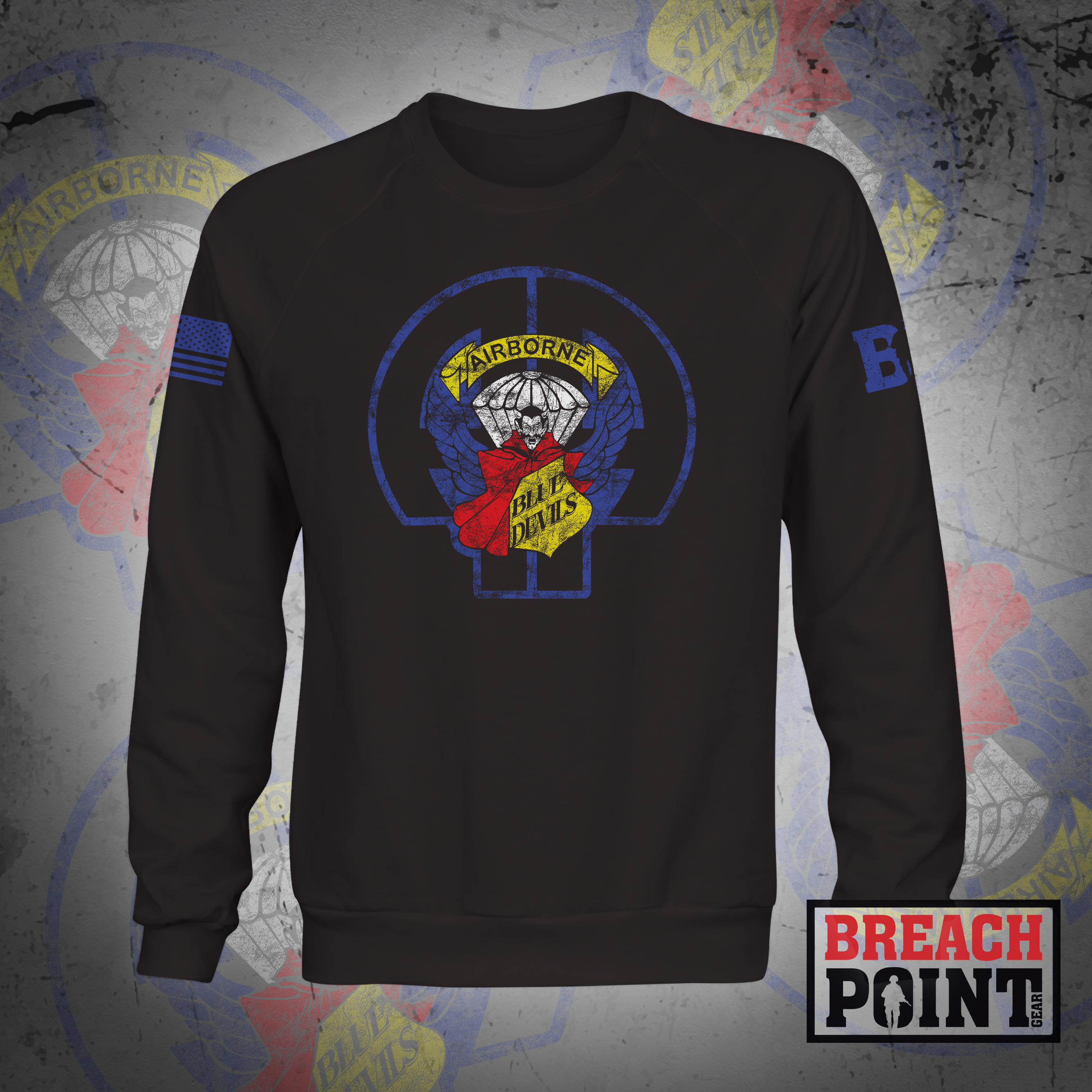 "BLUE DEVILS" 3-504th Parachute Infantry Regiment - Sweatshirt (A28_BP-1)