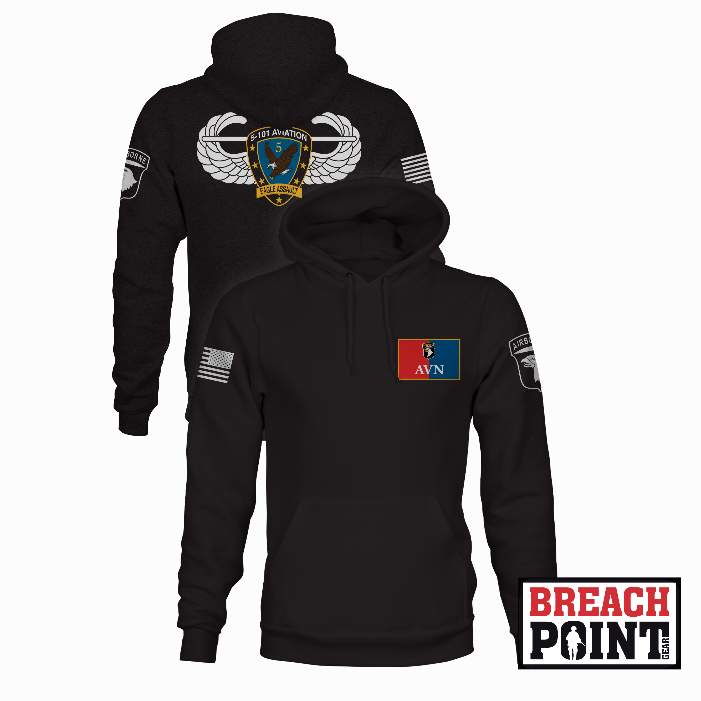 "EAGLE ASSAULT" 5-101st Combat Aviation Brigade - Hoodie (A33)